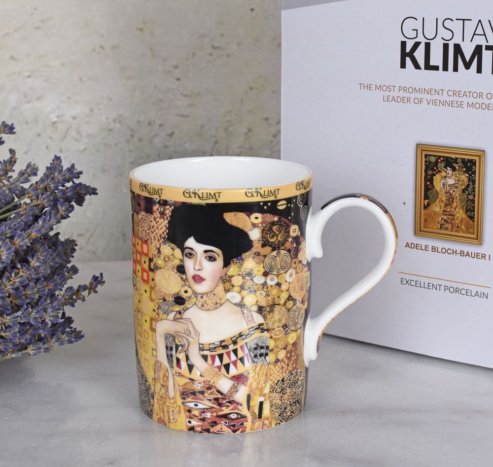 Luxury G. Klimt Adele Art Nouveau Carmani Porcelain Coffee Mug