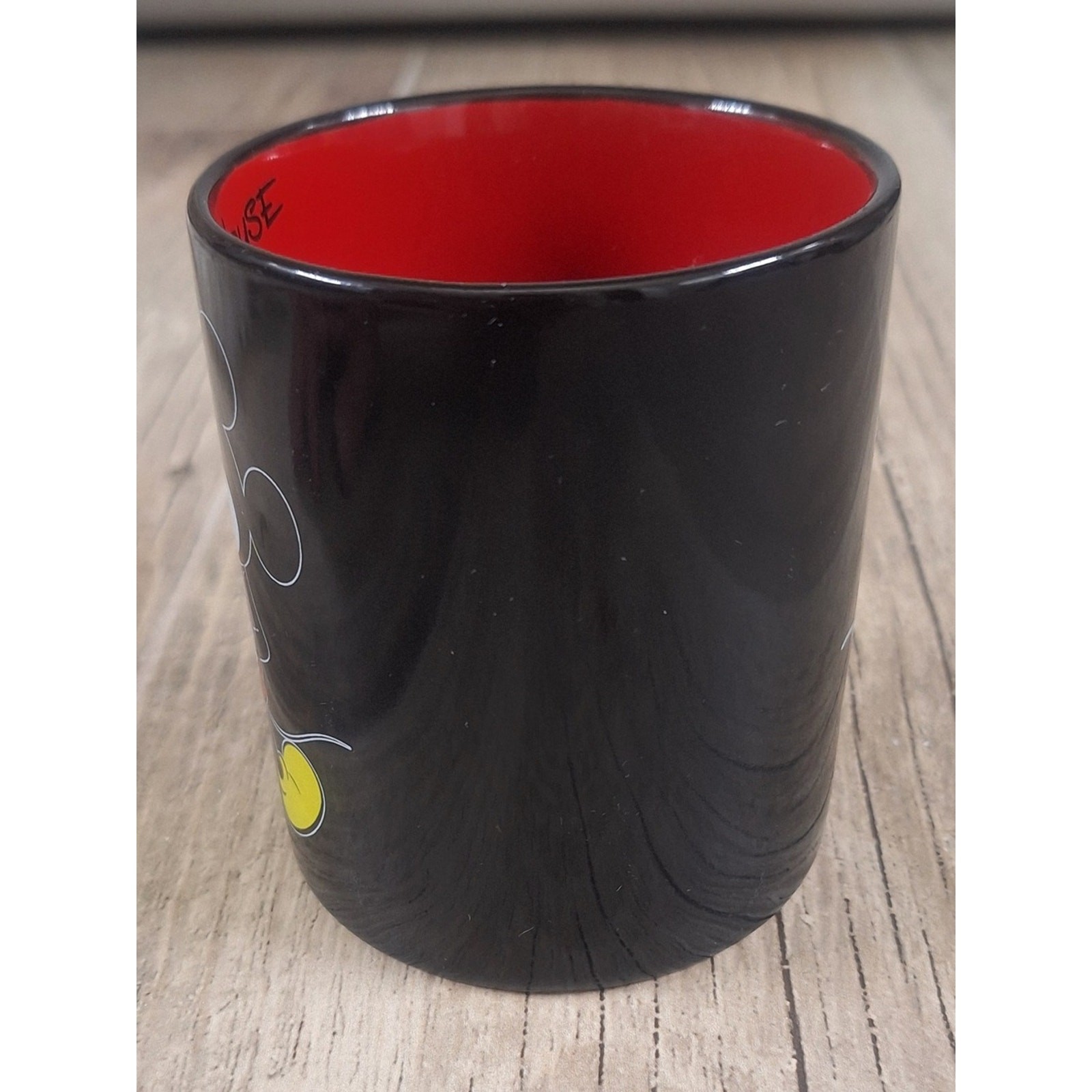 Disney Mickey Mouse Black Red Ceramic Coffee Mug 11 oz Microwave Dishwasher Safe