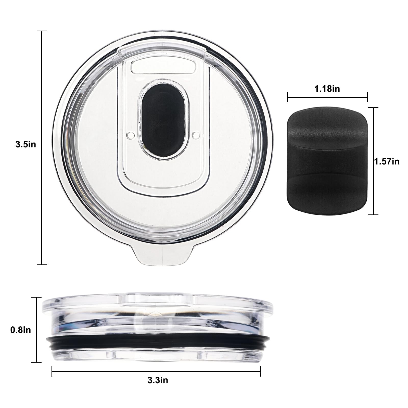 Tumbler Lid Magnetic Spill Proof BPA Free Travel Mug Replacement Caps 2 Pack Set