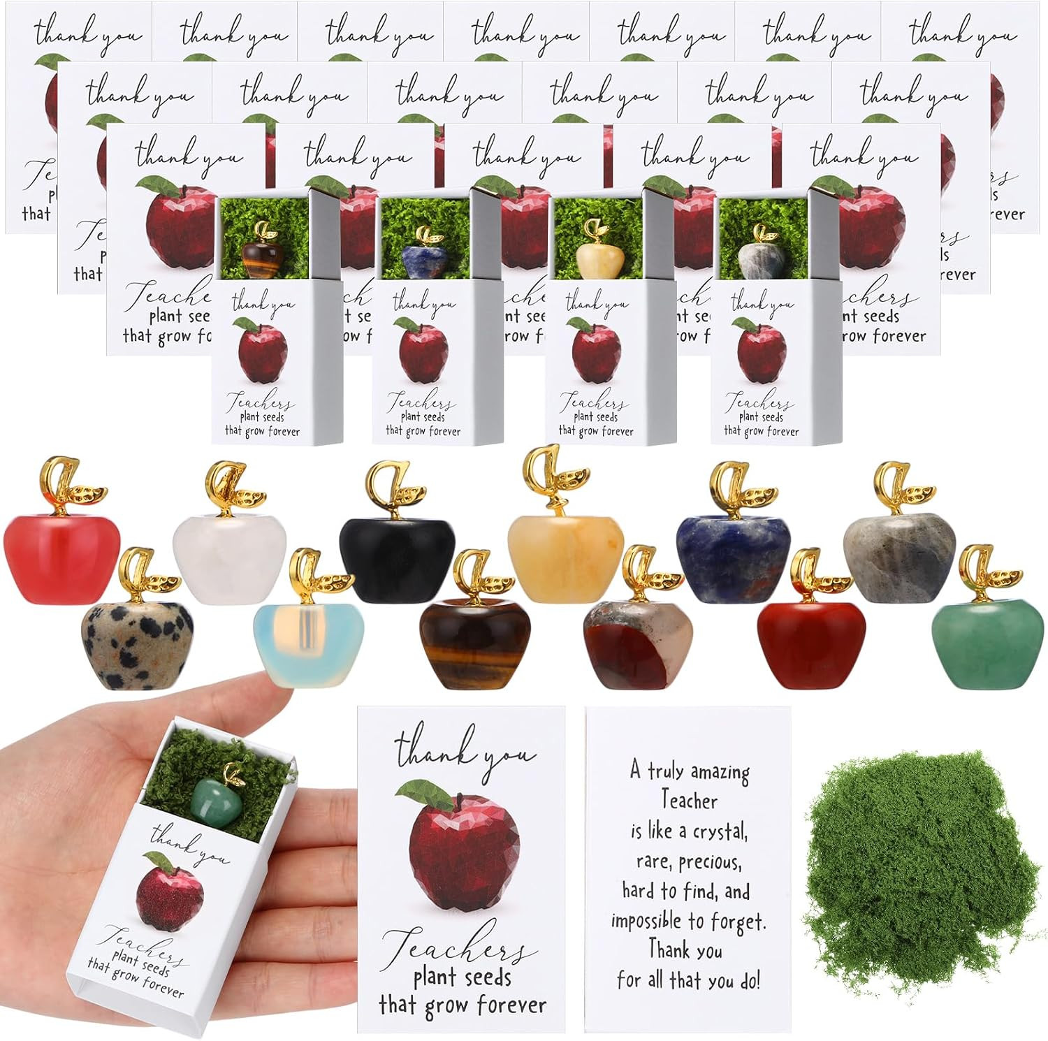 12 Sets Teacher Appreciation Gifts in Bulk Thank You Teacher Desk Decor Stones E