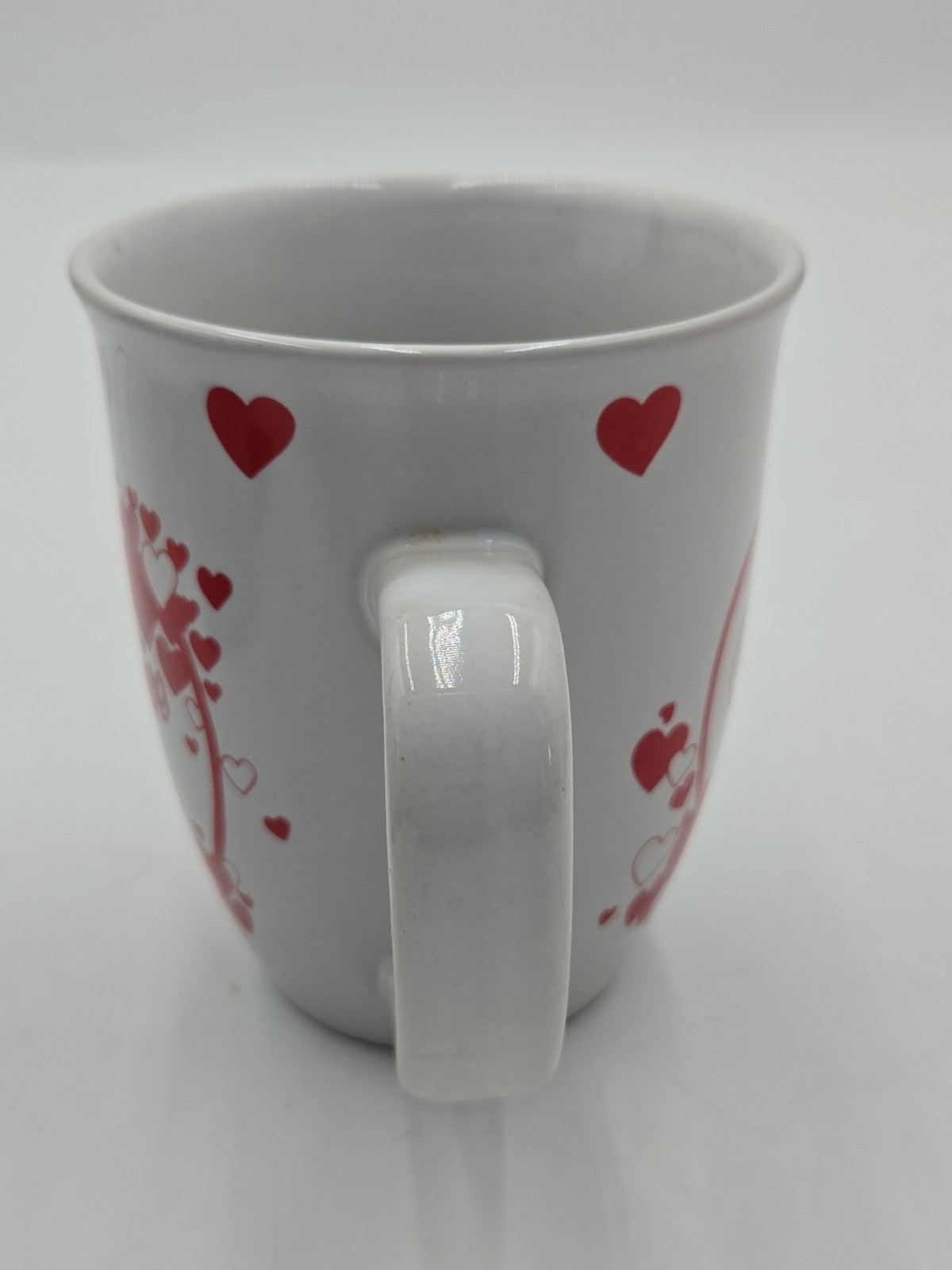 White/Red Ceramic Heart Handle “I Love You” Coffee Mug 10 fl oz Valentine’s Day