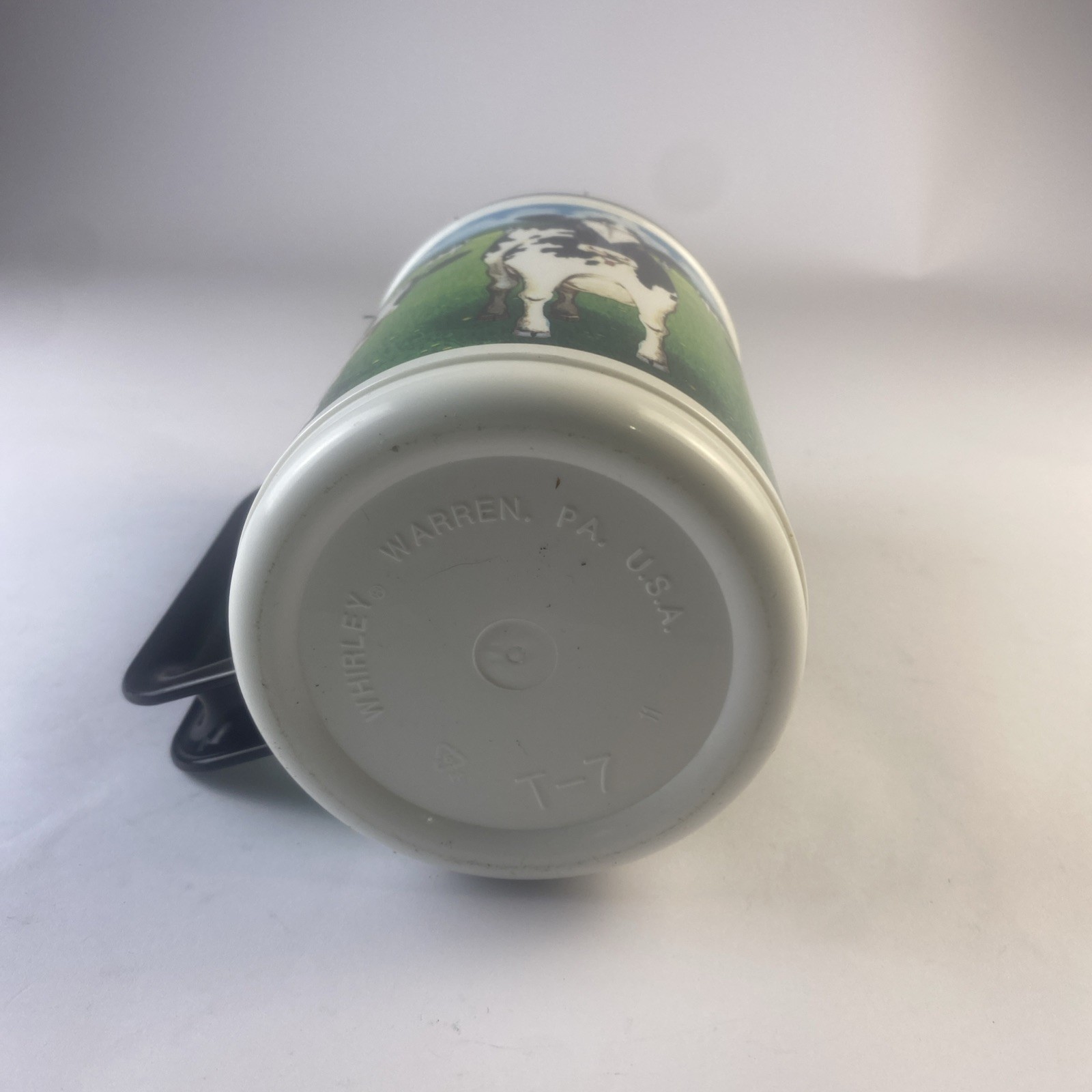 Whirley T-7 16 fl oz human-i-ts Cow Print Double Wall Travel Coffee Tea Mug Cup