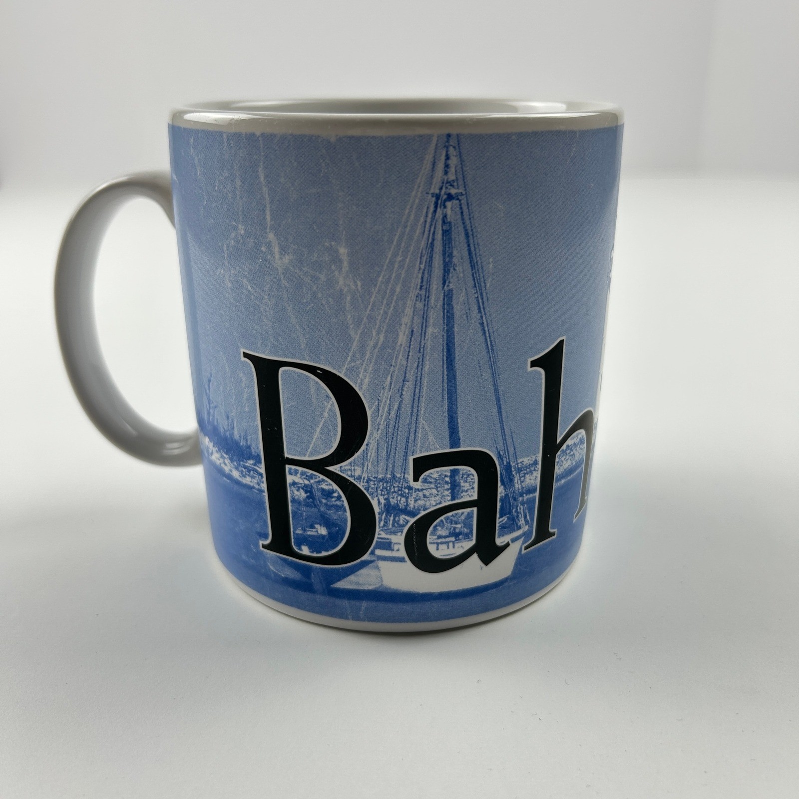 Starbucks 2005 Bahamas Architect Series Blue Sailboat Coffee Mug Thailand