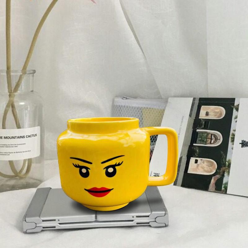 250ml Ceramic Cartoon Mug Cute Expression Figure Head Coffee Tea Cup