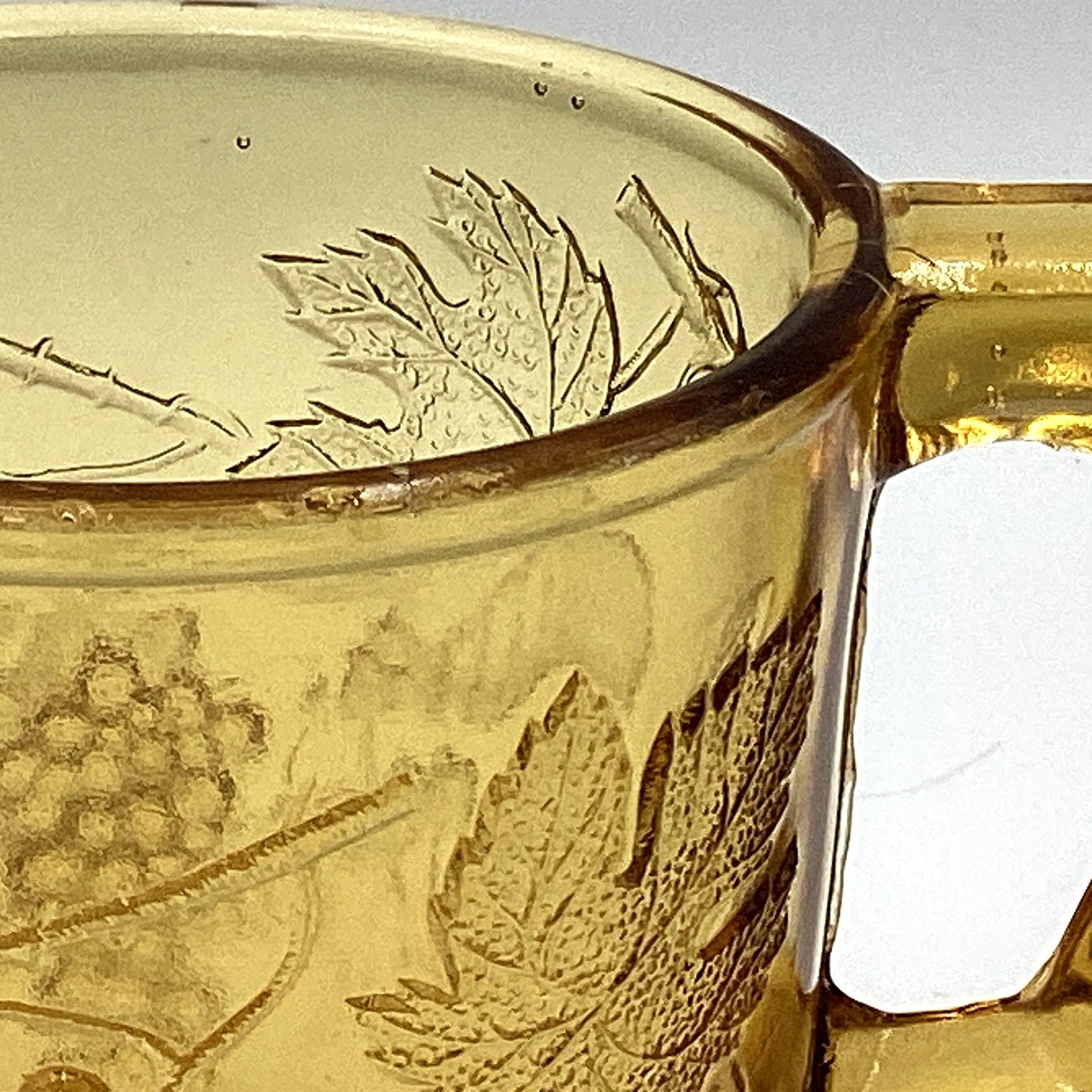 EAPG Bryce Brothers Amber Glass Mug Grape Bunch