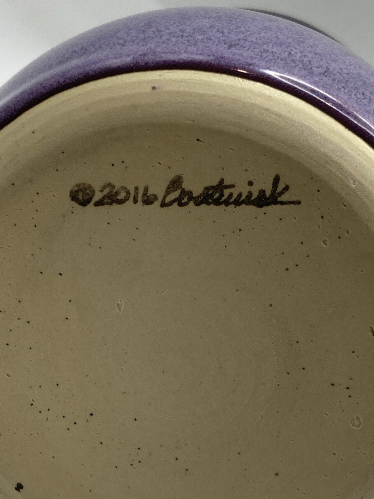 Handmade Artisan Studio Pottery Purple Glazed Ceramic 16 Oz Coffee Mug Stoneware