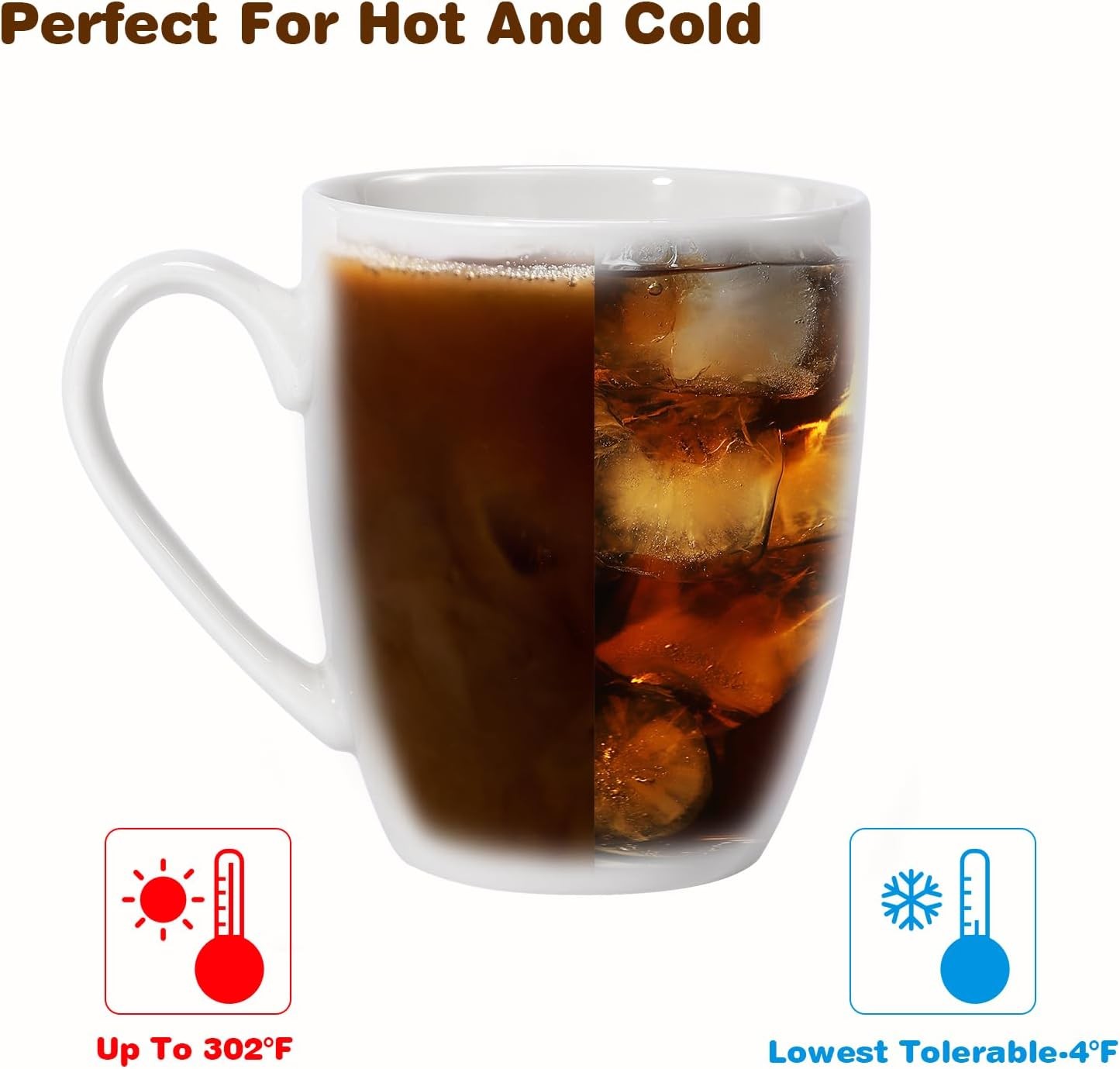 16 oz Large Coffee Mugs Ceramic Coffee Mug White Coffee Cups Tea Cups Idea Gift