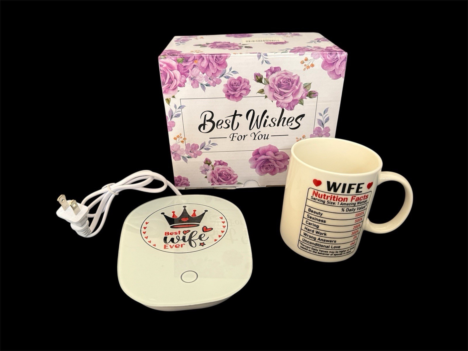 Wife Mug and Warmer Set with Floral Box gift