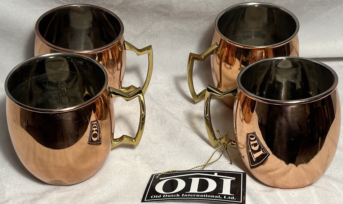 ODI OLD DUTCH INTL SOLID COPPER MOSCOW MULE 16-OZ MUG (4 in Set)