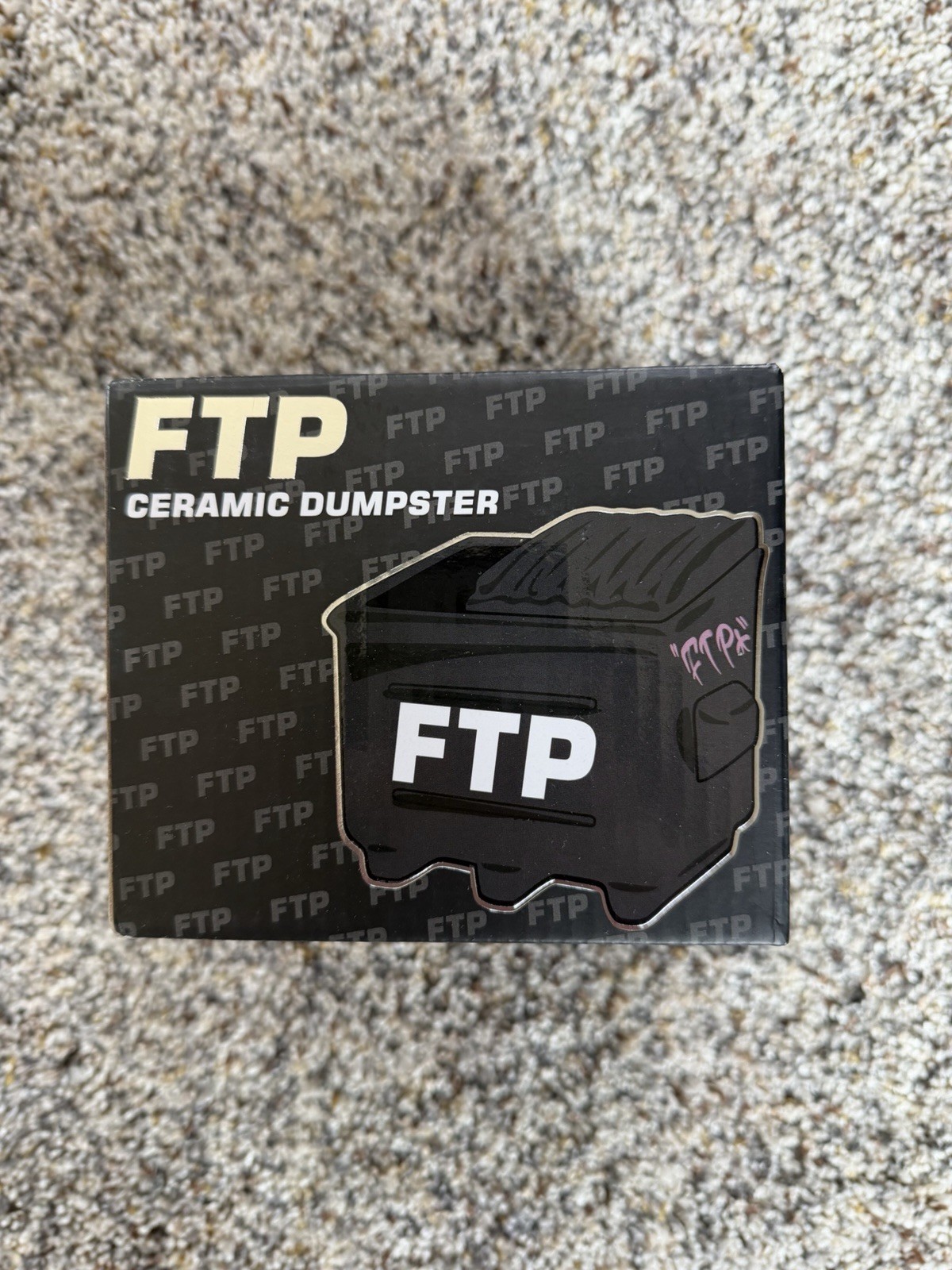 FTP Ceramic Black White Graffiti Novelty Decorated Dumpster New In Box