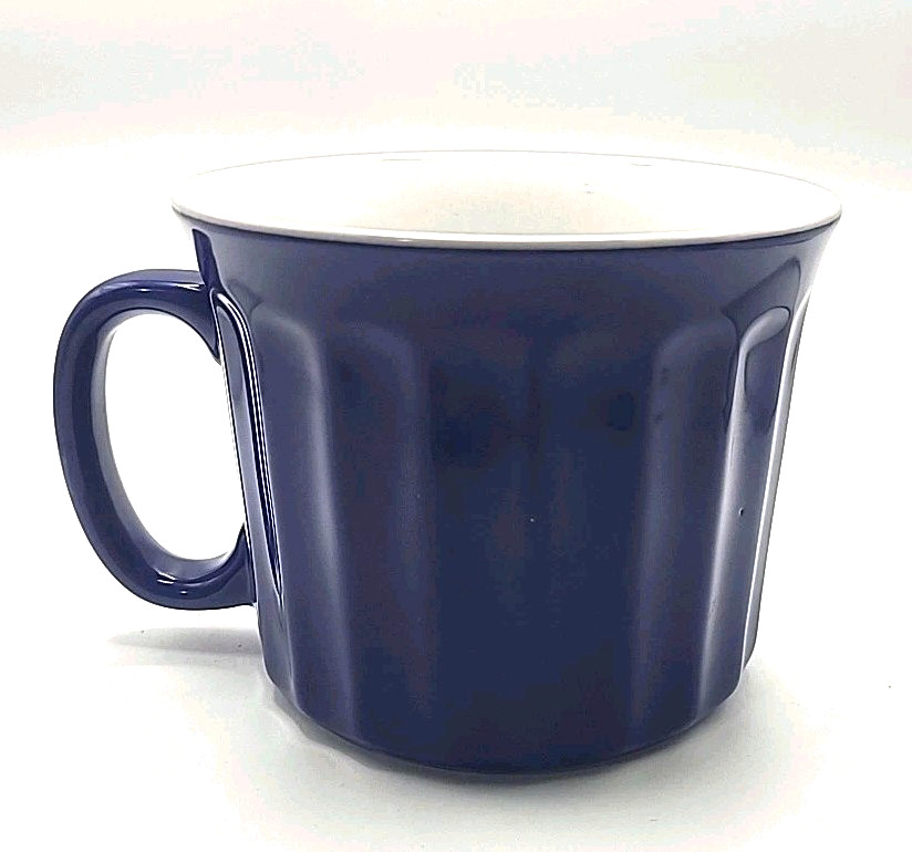 Soup Coffee Mug Blue Stoneware Ribbed Good Cook 20 Oz Dishwasher Microwave Safe