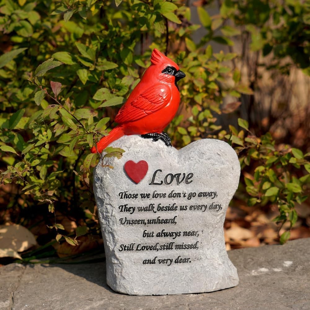 Cardinal Decor Garden Decor,Red Cardinal Memorial Stones for Loved Ones, Card…