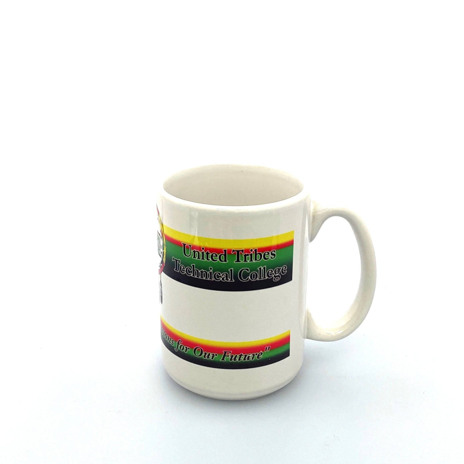 United Tribes Technical College White Ceramic Coffee Cup 12 Fl Oz Very Good