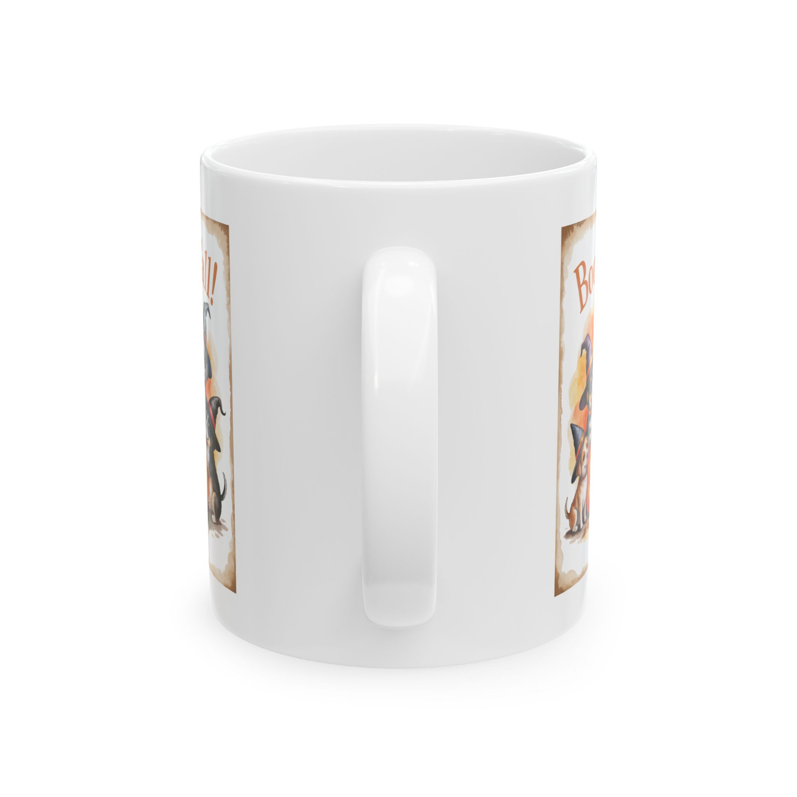 Boo Y’all Halloween Mug Cute Puppy Dog Witch Hat Pumpkin Fall Coffee Cup Gift