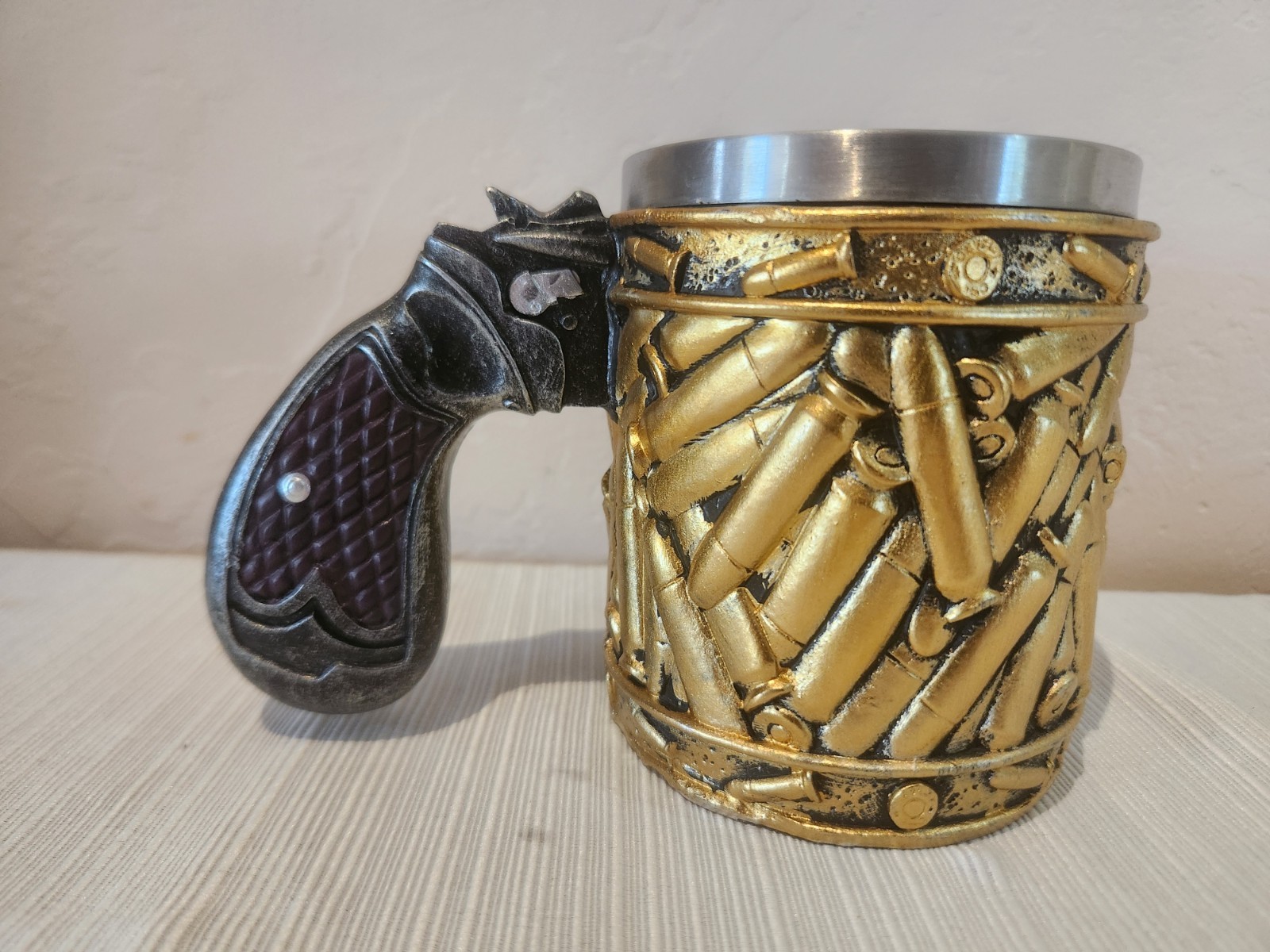 Derringer With Cartridges Pistol Revolver Gun Beer Stein Cup Pacific Giftware