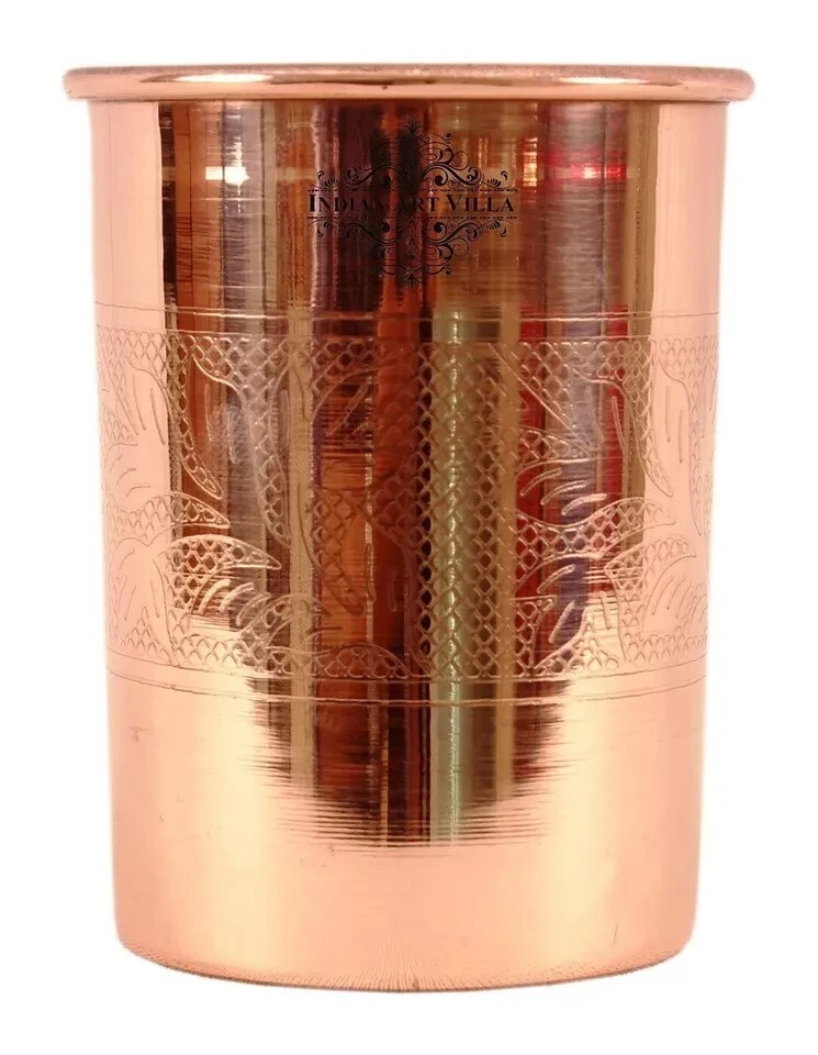 100% REAL Copper Drinking Glass Cup Tumbler Mug – 300ml Ayurveda Health benefit