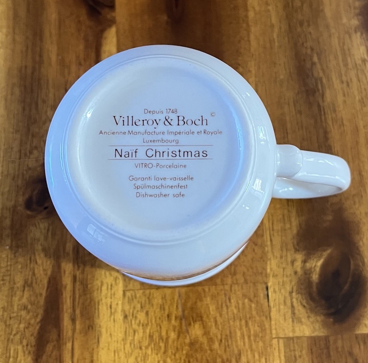 Villeroy & Boch Naif Christmas Mug Depuis 1748 Luxembourg 8 oz Qty 1