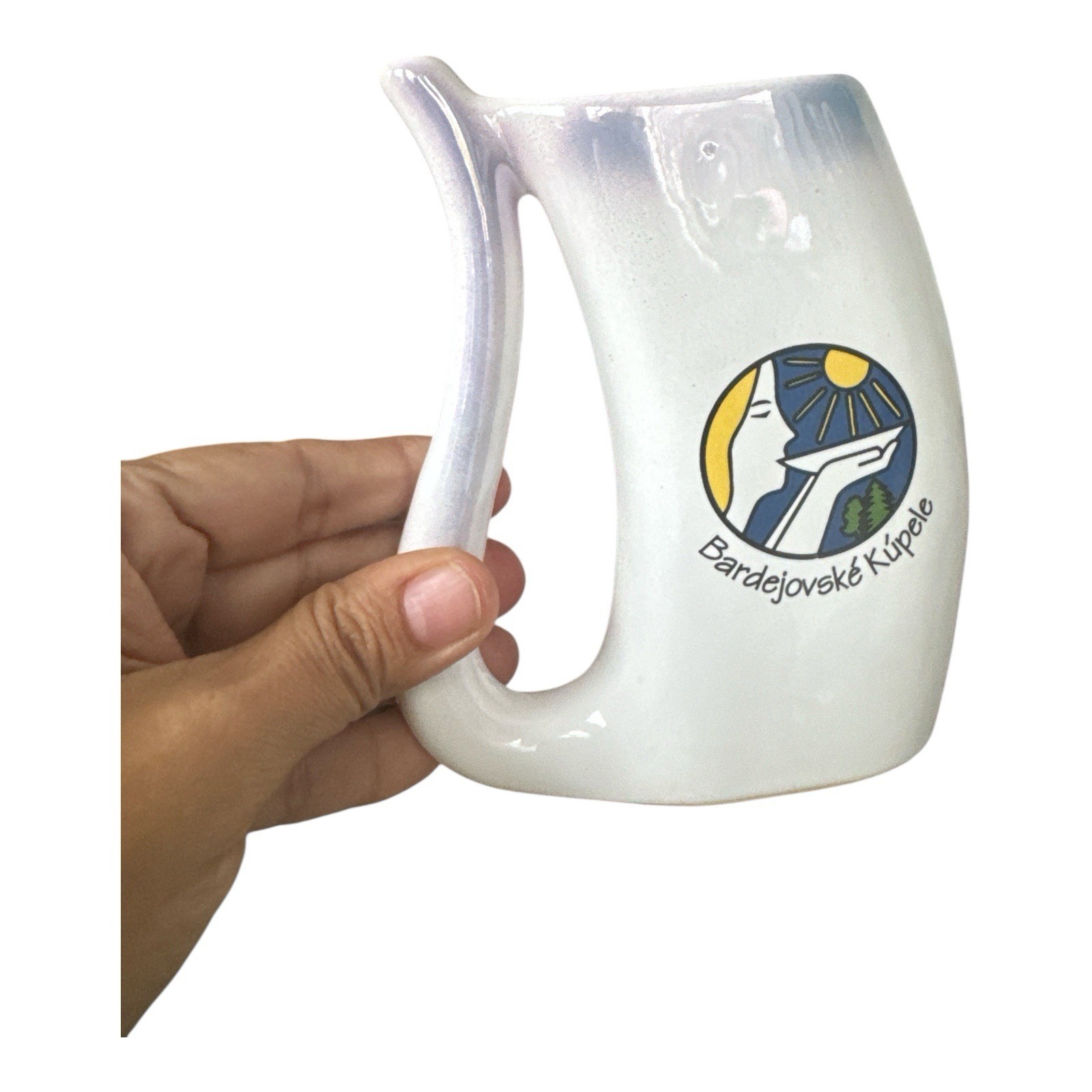 Spa Sipping Cup Ceramic Handmade in Slovakia kúpel’ný pohárik Bardejovské Kúpele