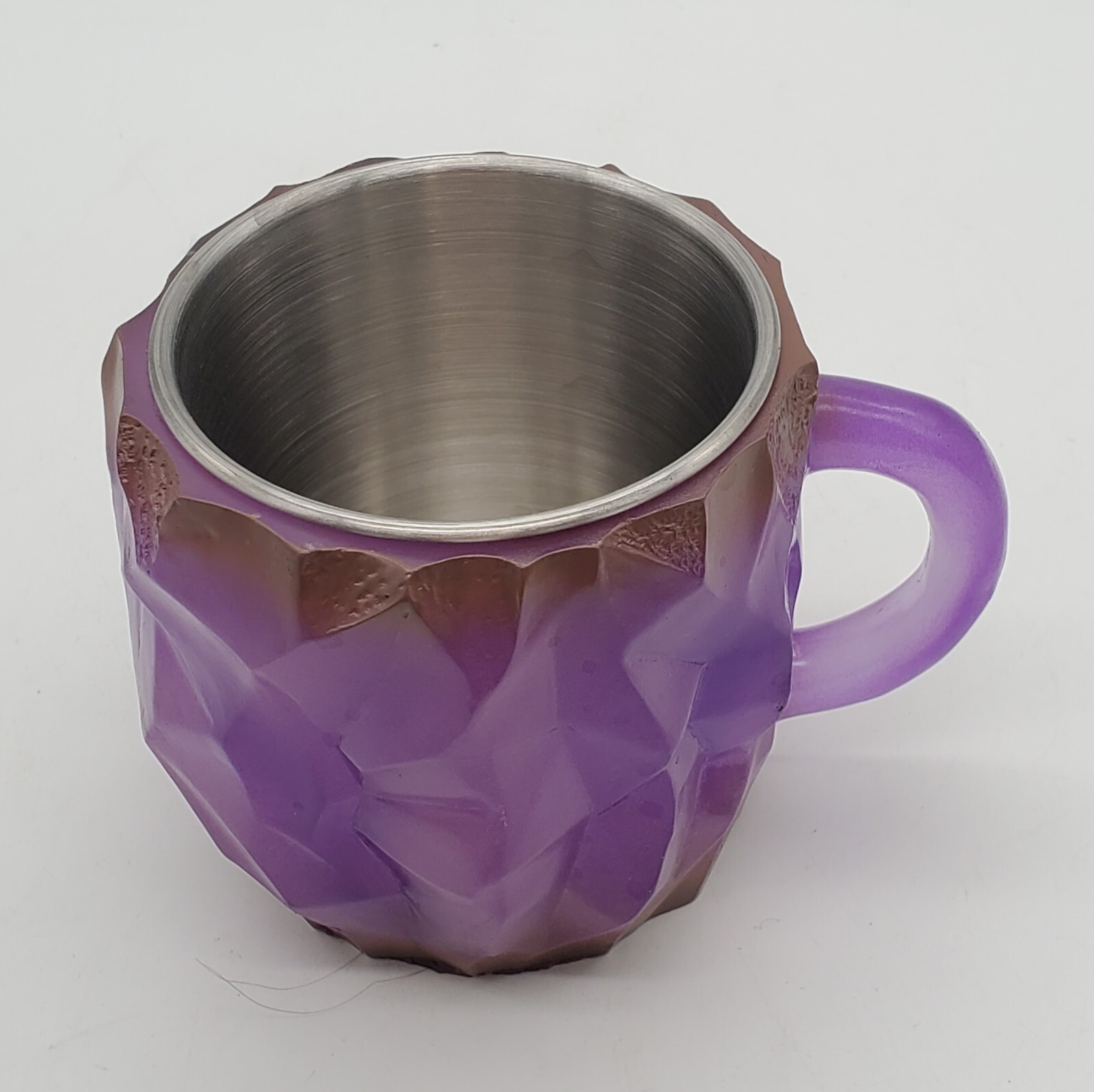 Resin Texture of Mineral Crystal Coffee Mug, purple brown