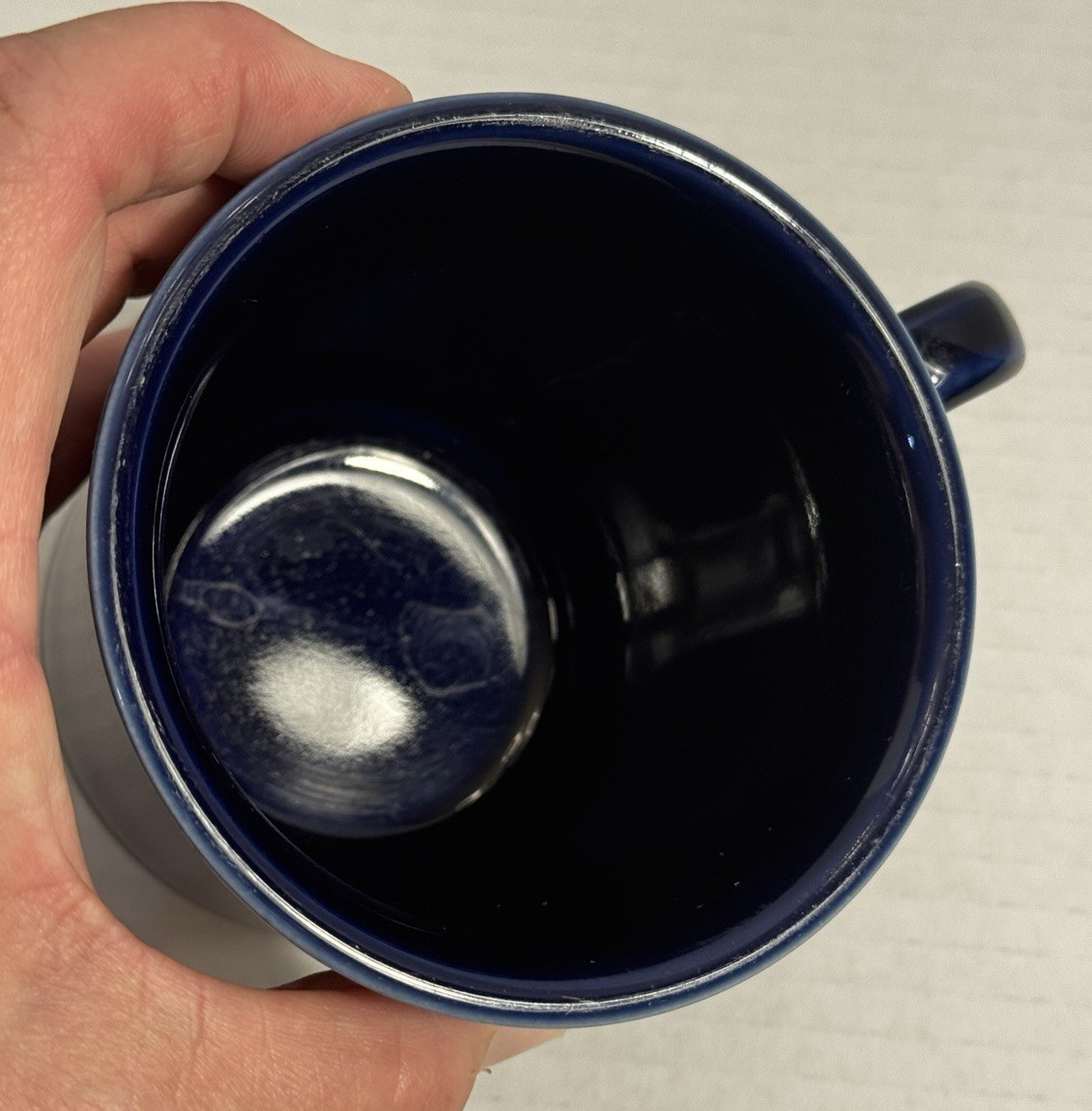 Fiesta HLC Navy Blue Ring Handle Coffee Mug USA Ceramic 3.5 Inch