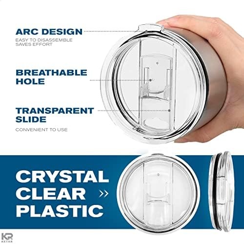 2 Pack Universal 30 oz Tumbler Lids – Sliding Closure Spill-Proof & Splash