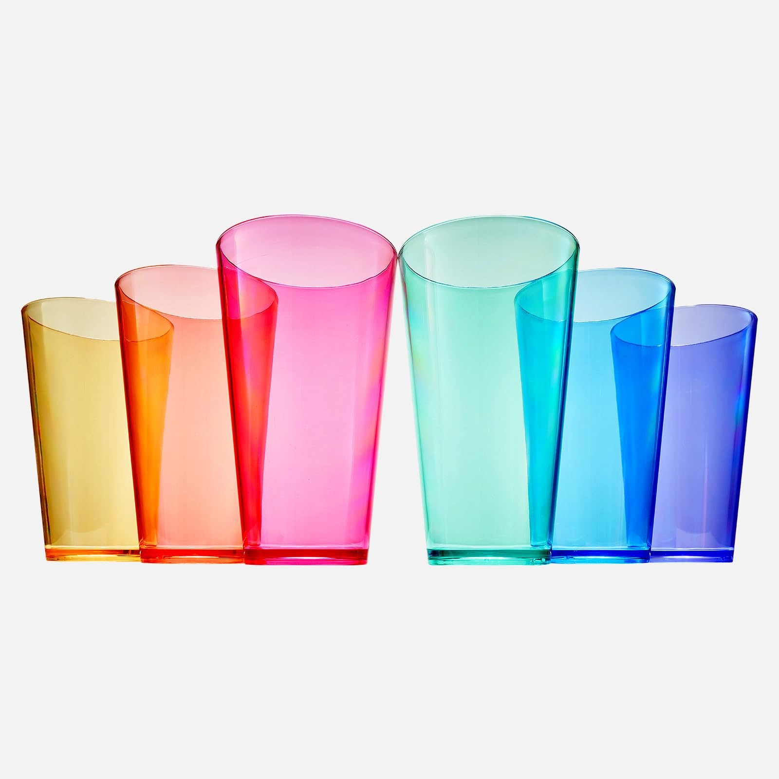 20 oz Reusable Plastic Drinking Glasses Acrylic Unbreakable Cups Set of 6