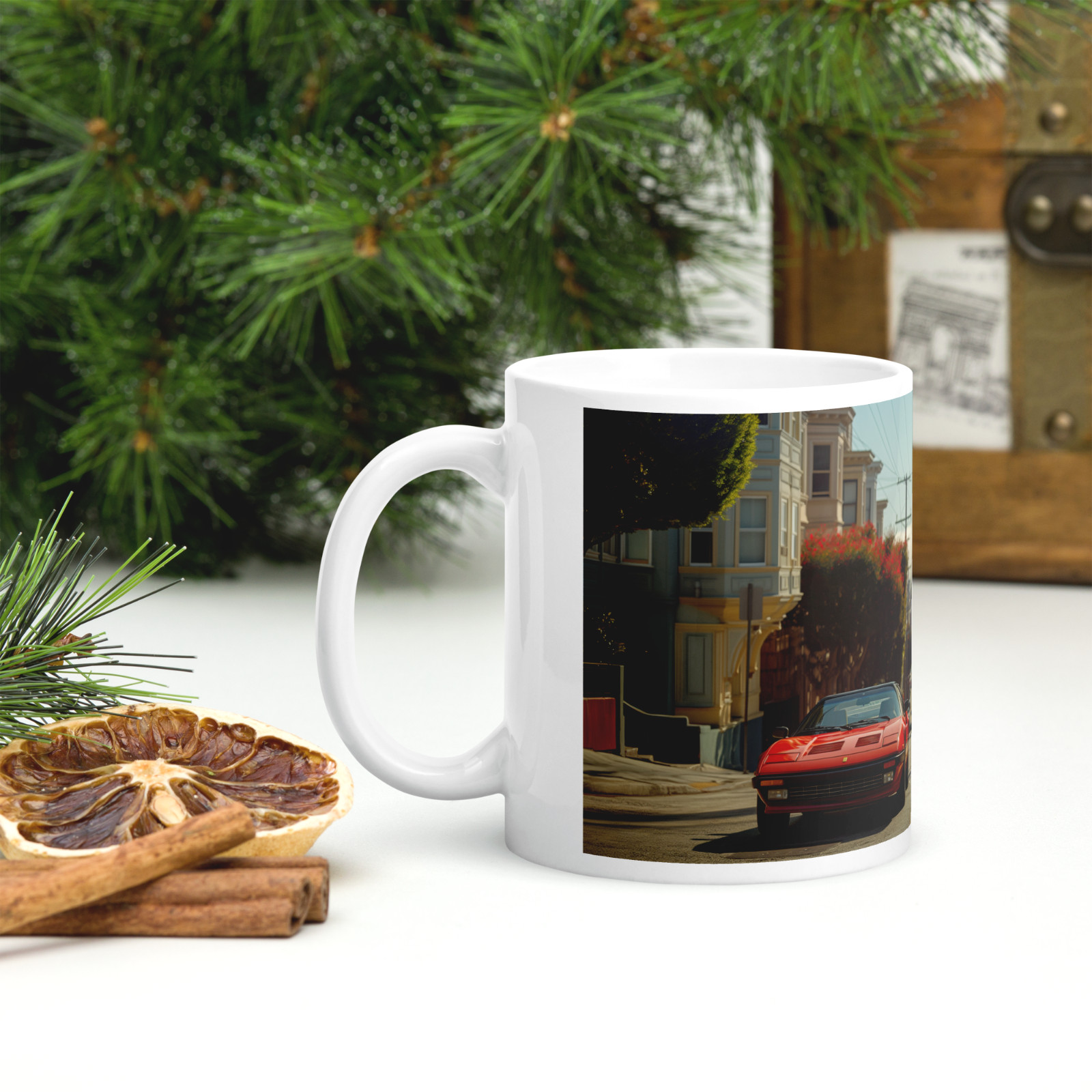 White Glossy Mug VINTAGE 2 Vehicle x 11 oz.