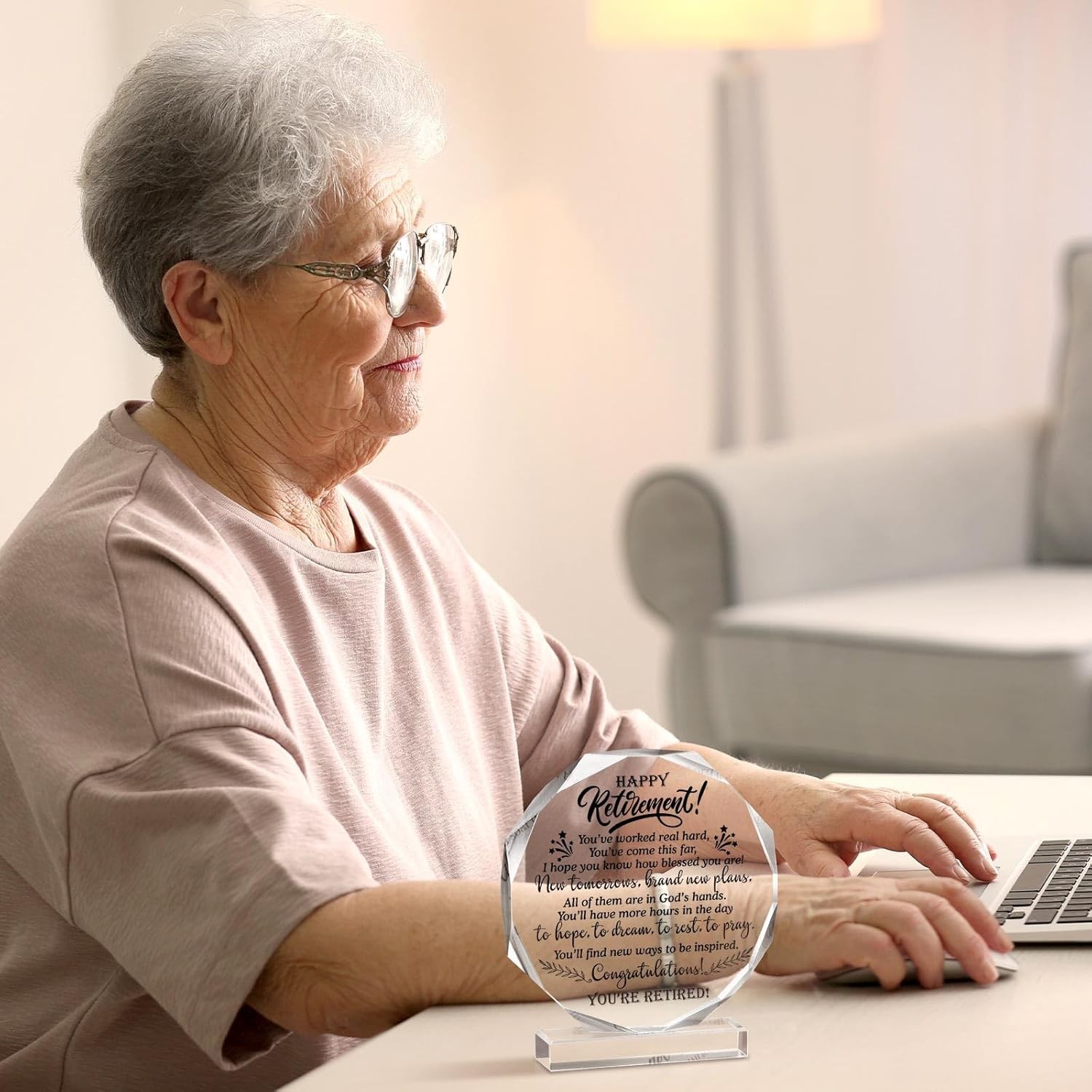 Happy Retirement Gifts for Women 2025 Plaque clear