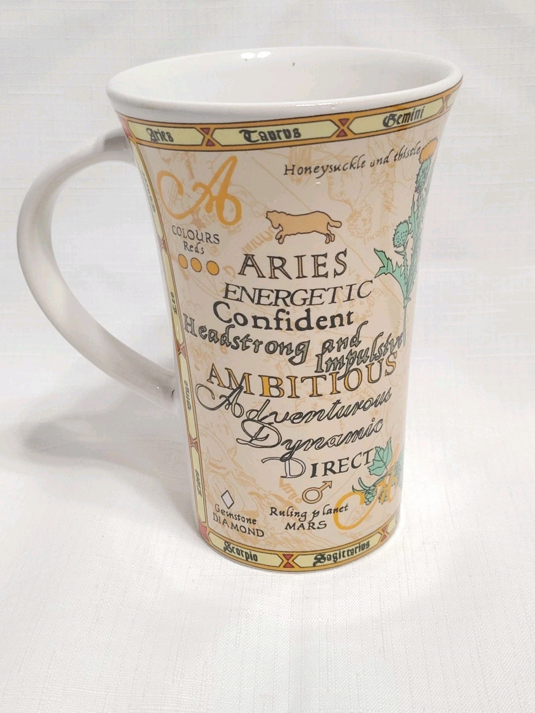 DUNOON Scottish Fine Stoneware ARIES Tall Coffee Mug ZODIAC by Jack Dadd