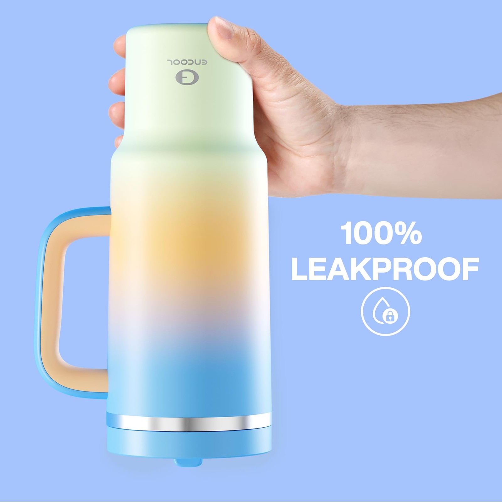 40 oz Insulated Stainless Steel Tumbler with Handle and Straw