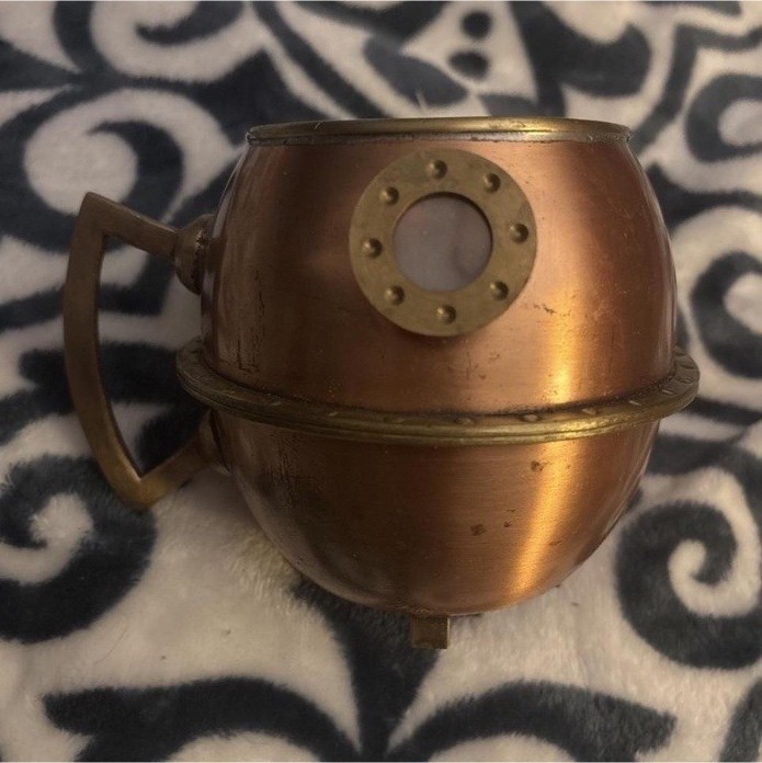 Vintage Reyka Vodka Copper Nautical Ship Porthole Mug