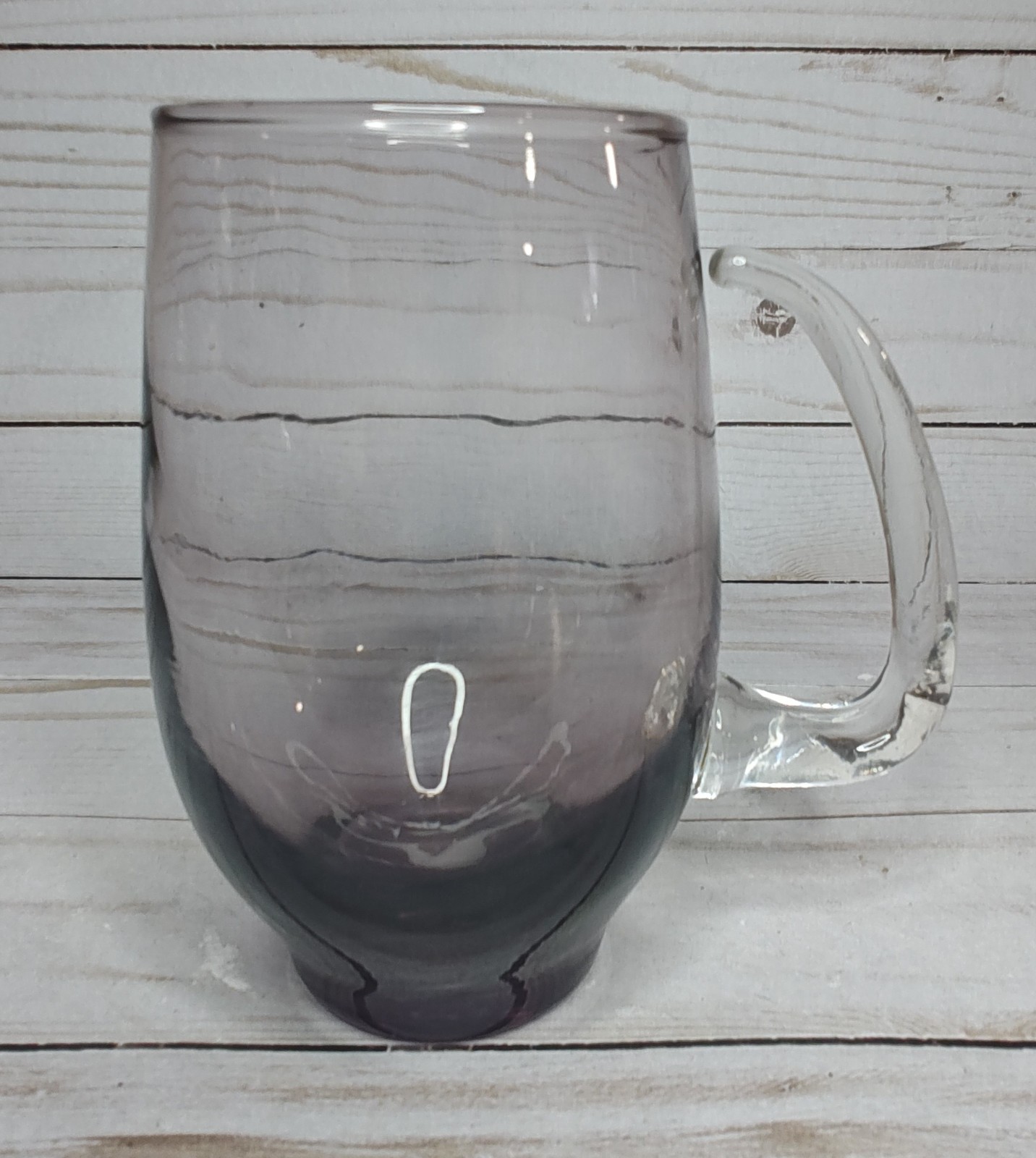 Vintage Set Of 3 Libbey Tempo Glass Multicolored Beer Tankards Open Handle Mugs