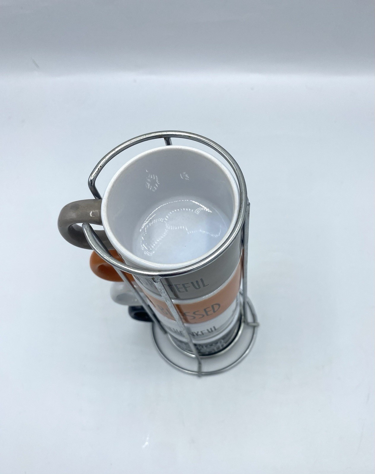 Home Essentials Set of 4 Ceramic Espresso Multicolor Worded Mug Set (1720)