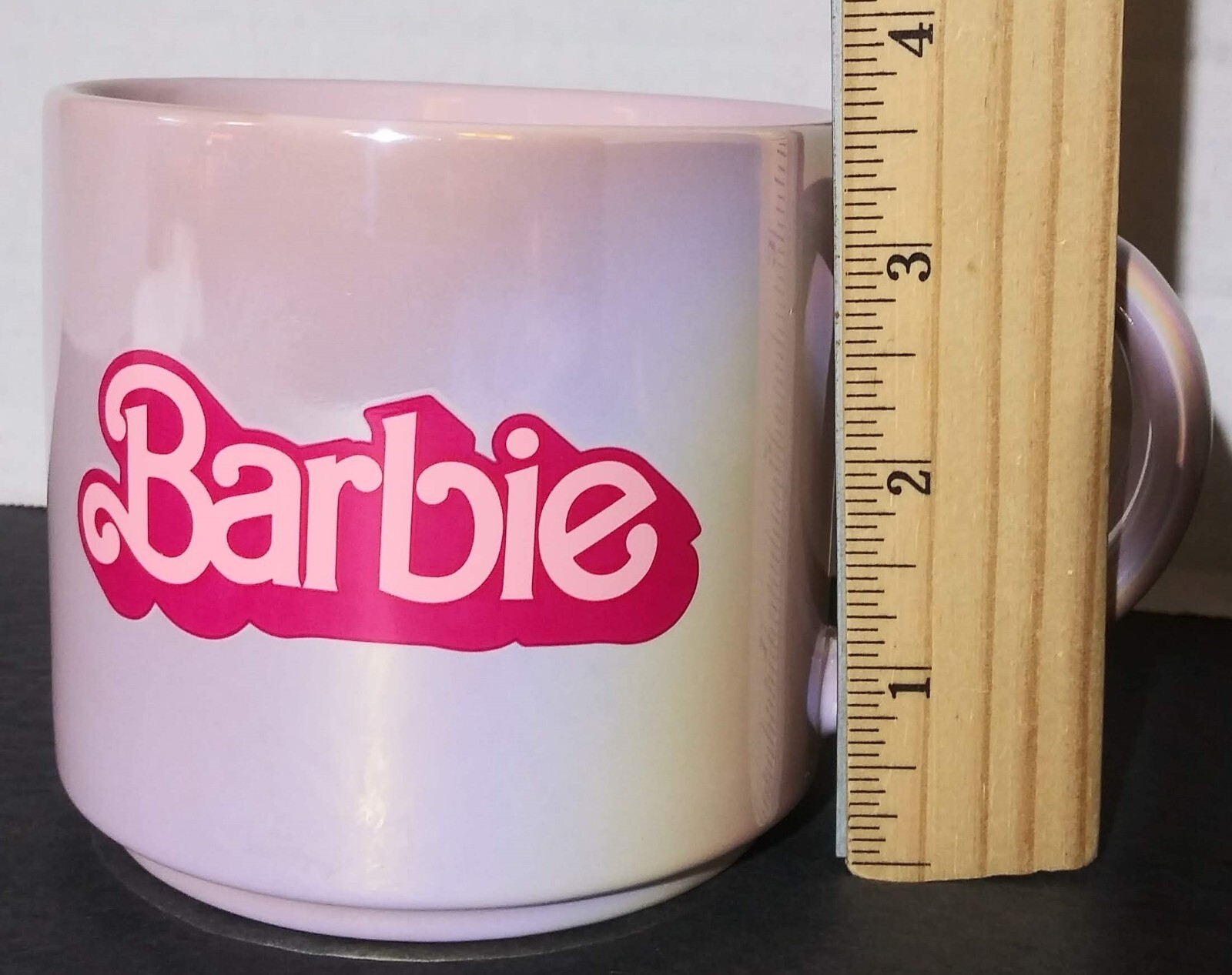 Barbie The Movie 2023 Pink Iridescent Pearl Stoneware Coffee Mug 15 FL OZ Cup