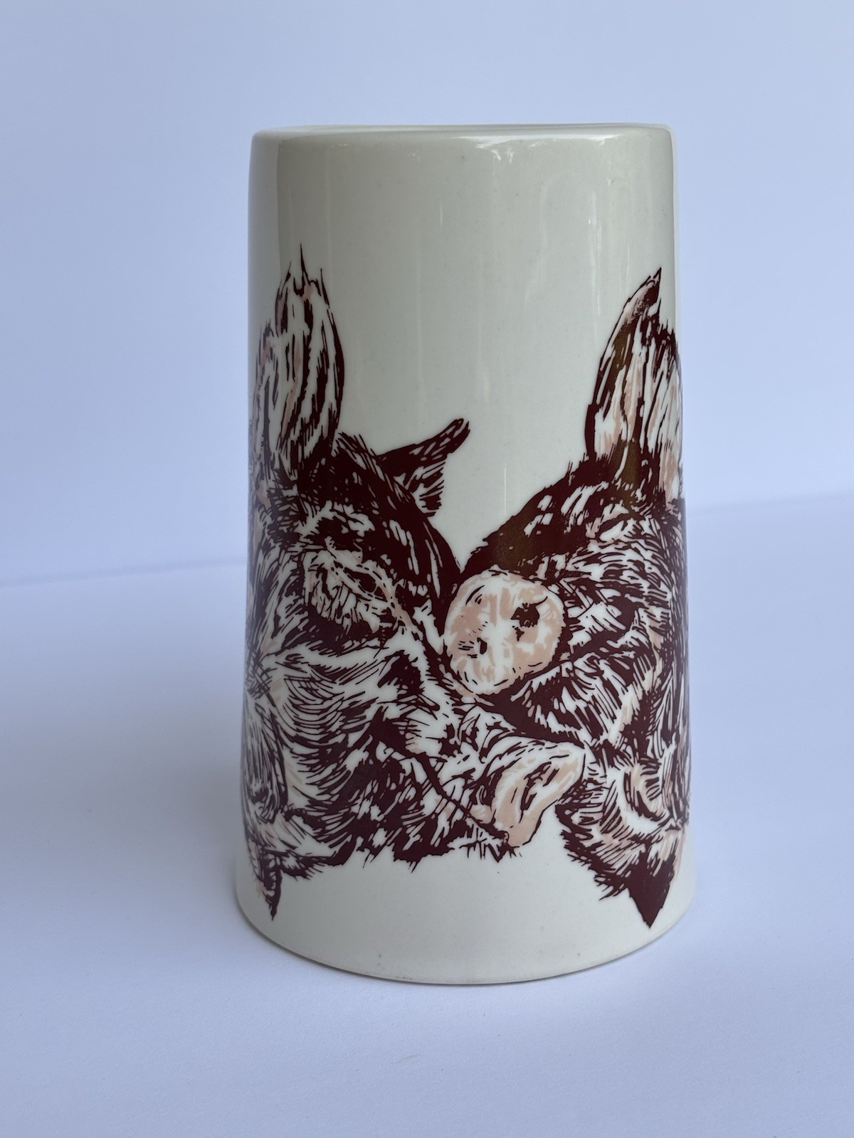 Vintage USA Pottery Pig Tankard Mug Farmhouse Country Ceramic Beer Stein