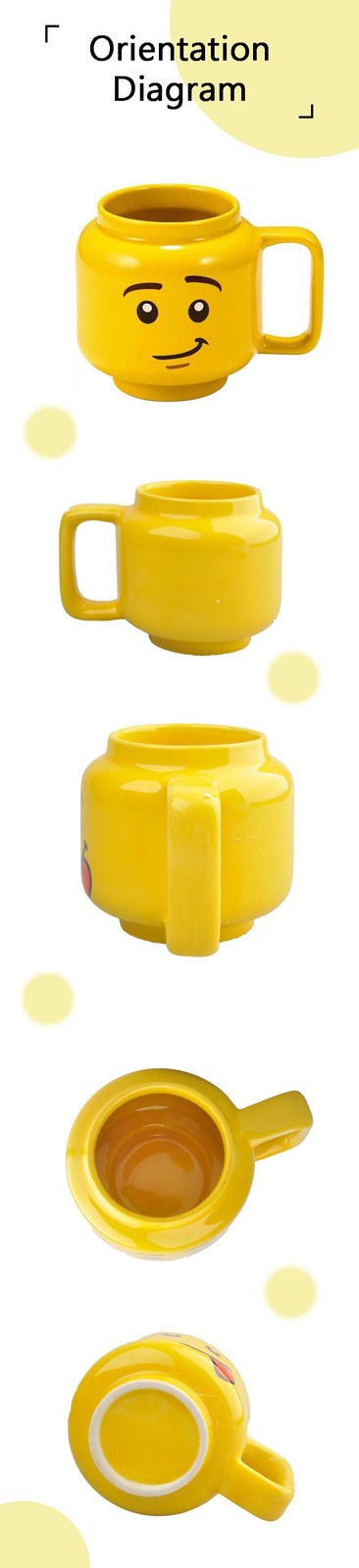 250ml Ceramic Cartoon Mug Cute Expression Figure Head Coffee Tea Cup