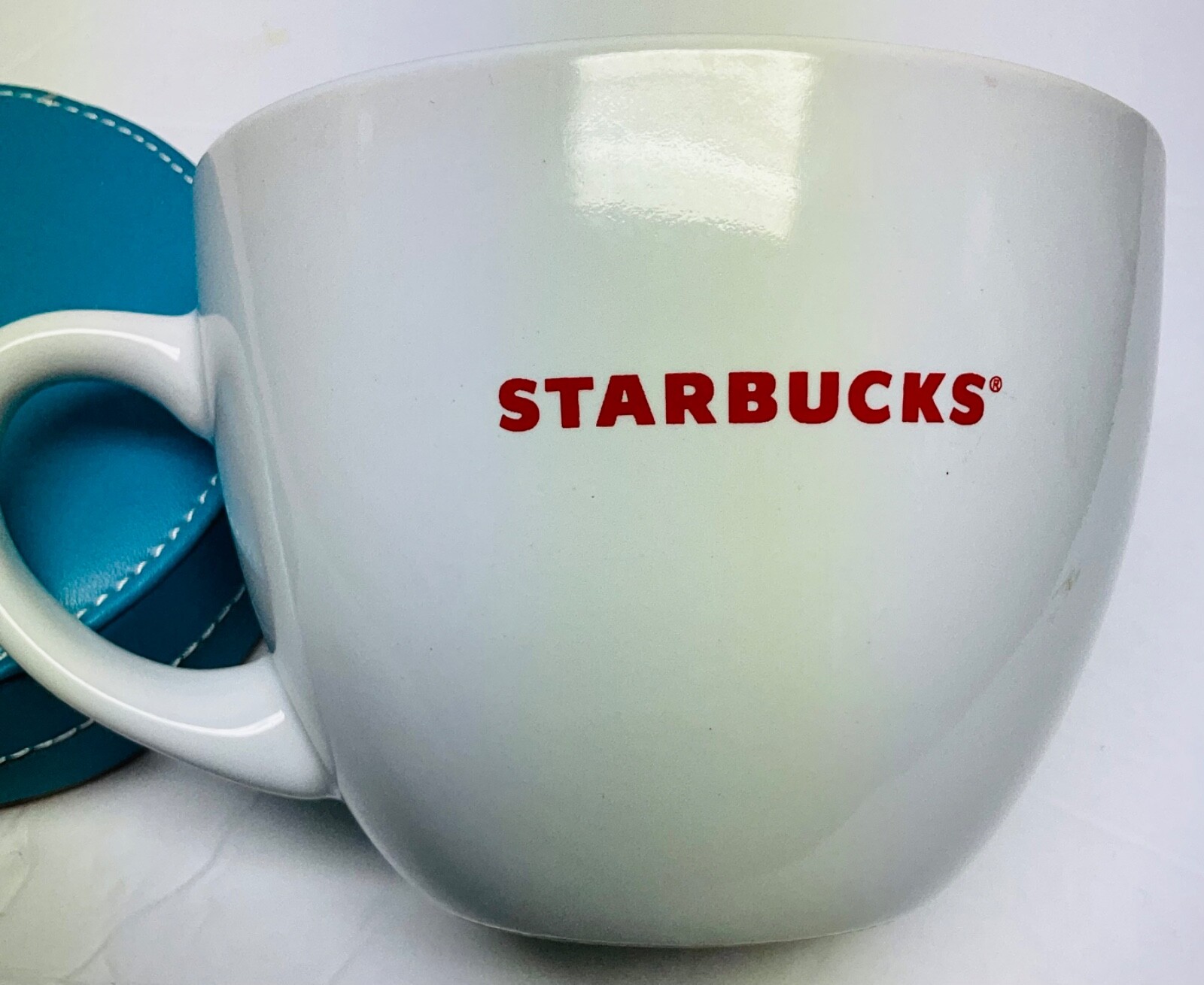 Starbucks 18oz Mug Unit of 1 Red Cap Letters: STARBUCKS’ On White