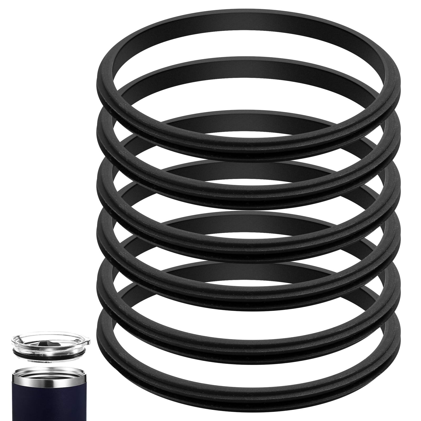 6pk Tumbler Lid Gasket Replacement Rubber Seal O Ring For Travel Mugs Leak Free