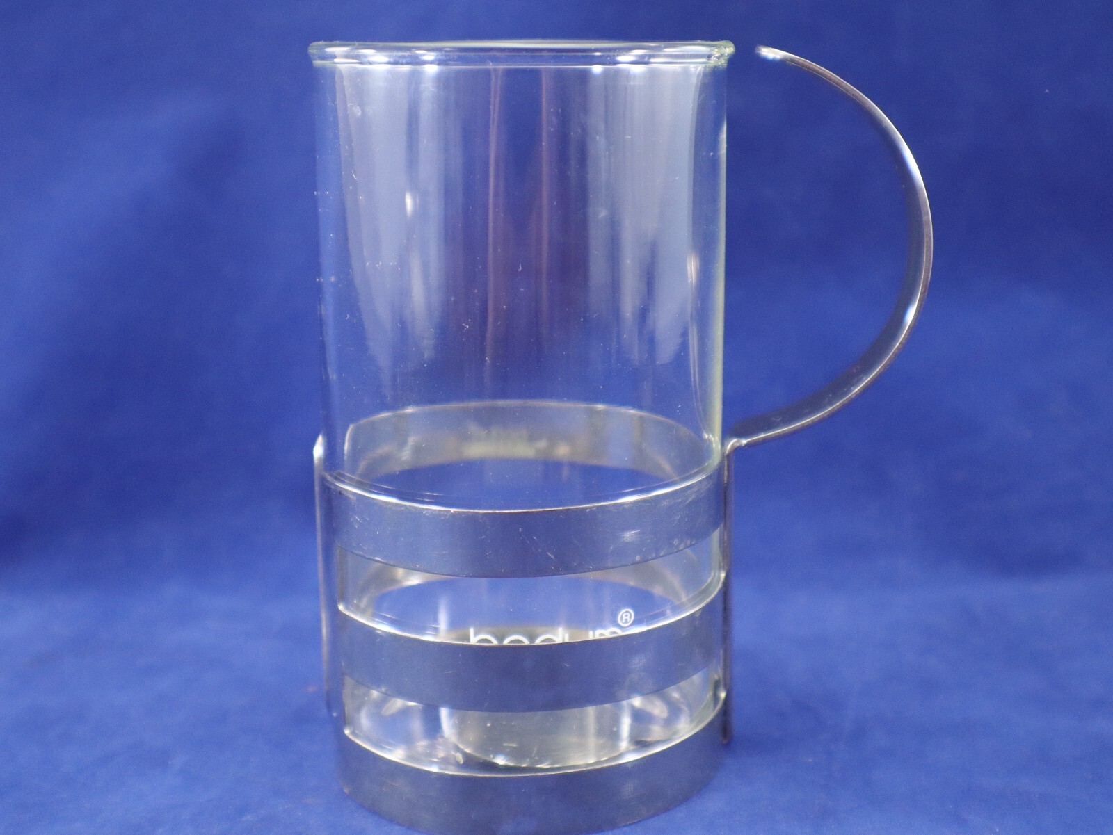 Bodum GLASS COFFEE CUPS Tea Mug Metal Holder 2-Piece Set of 2 Vintage