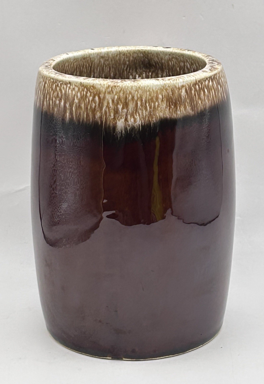 Vintage Hull Brown Drip Glossy 16 oz Coffee Mug, Beer Stein, Oven Proof USA 5”