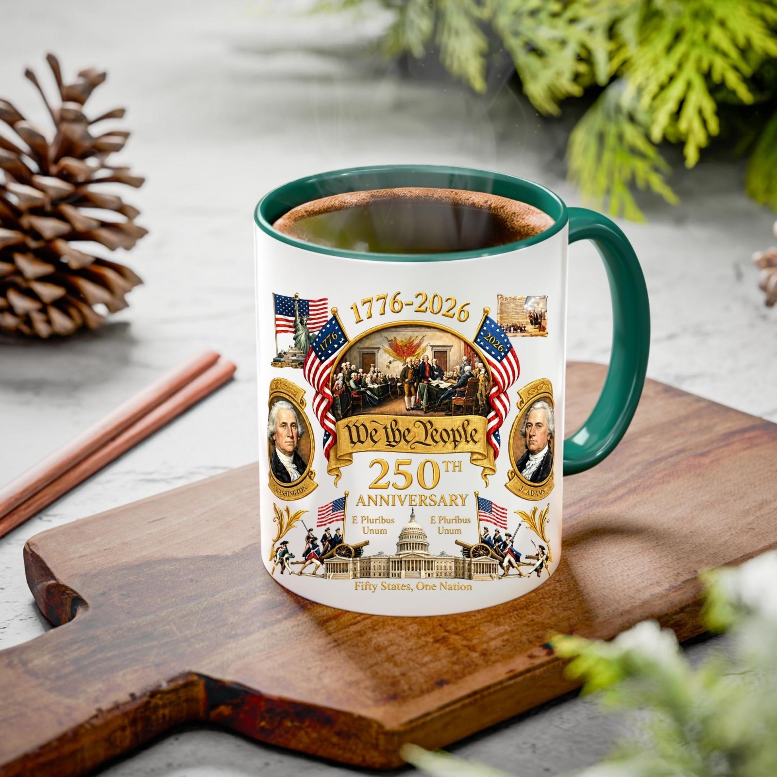 America 250th Anniversary Mug We The People Patriotic Cup