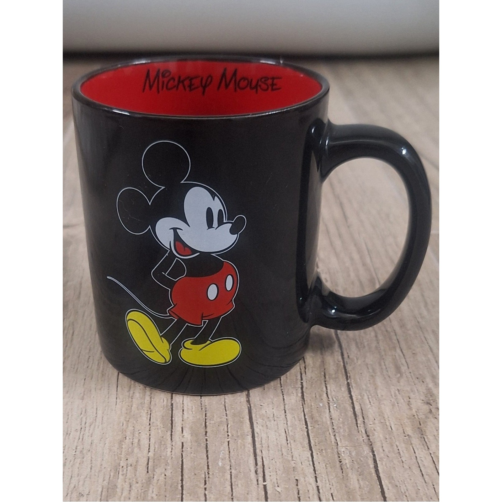 Disney Mickey Mouse Black Red Ceramic Coffee Mug 11 oz Microwave Dishwasher Safe