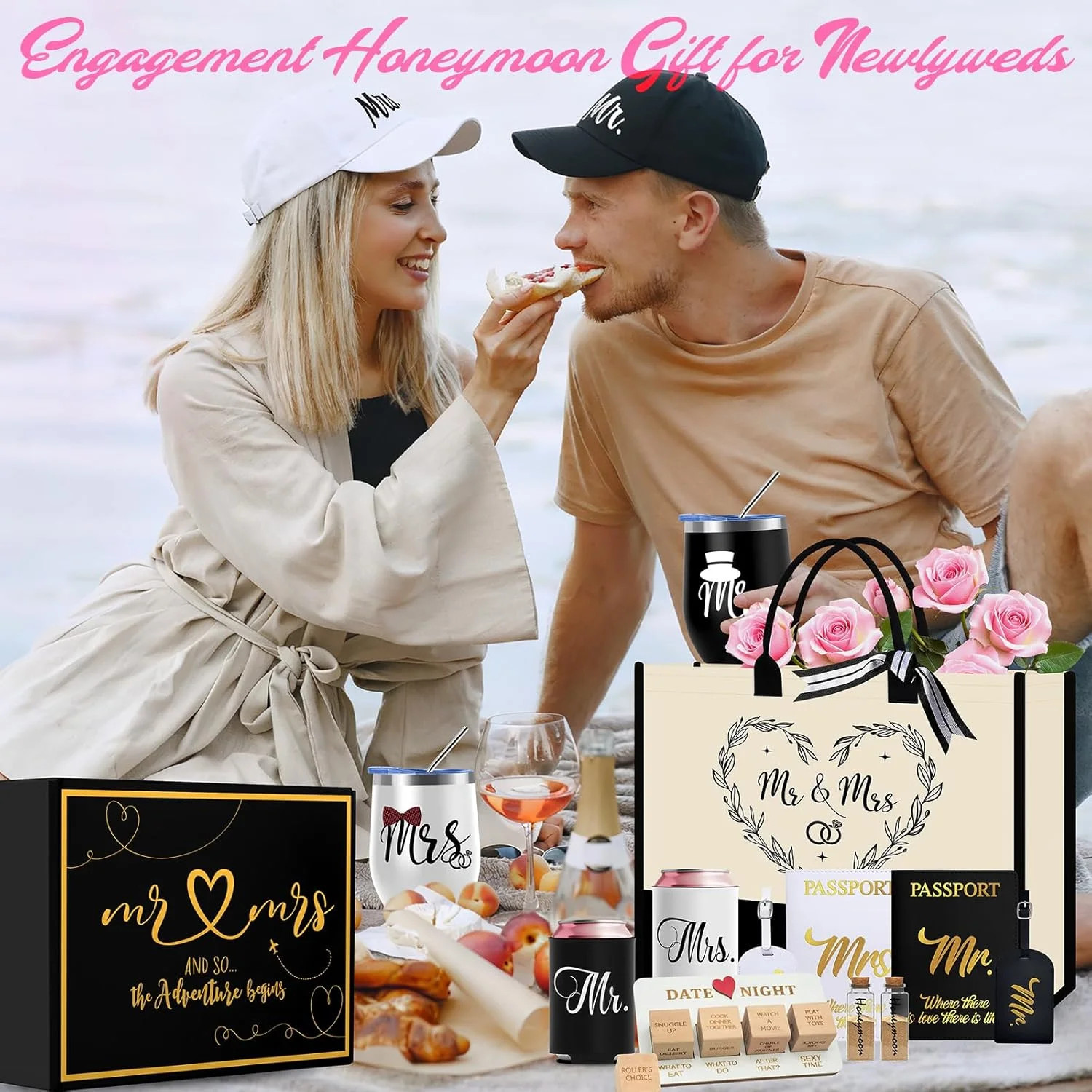 Wedding Gifts for Couple 2026, Personalized Mr & Mrs Gifts with 12 Oz Tumblers H