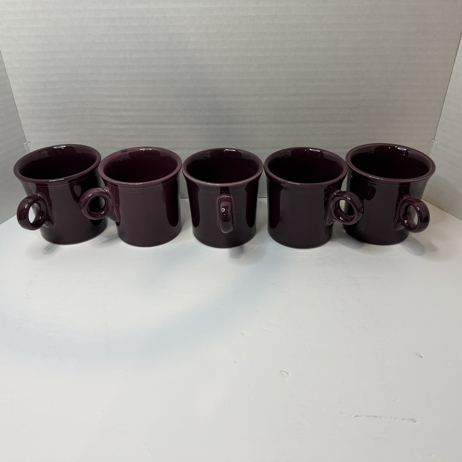 FIESTAWARE Retired Classic Ring Handle 10 1/4 OZ Mug MULBERRY Set Of 5