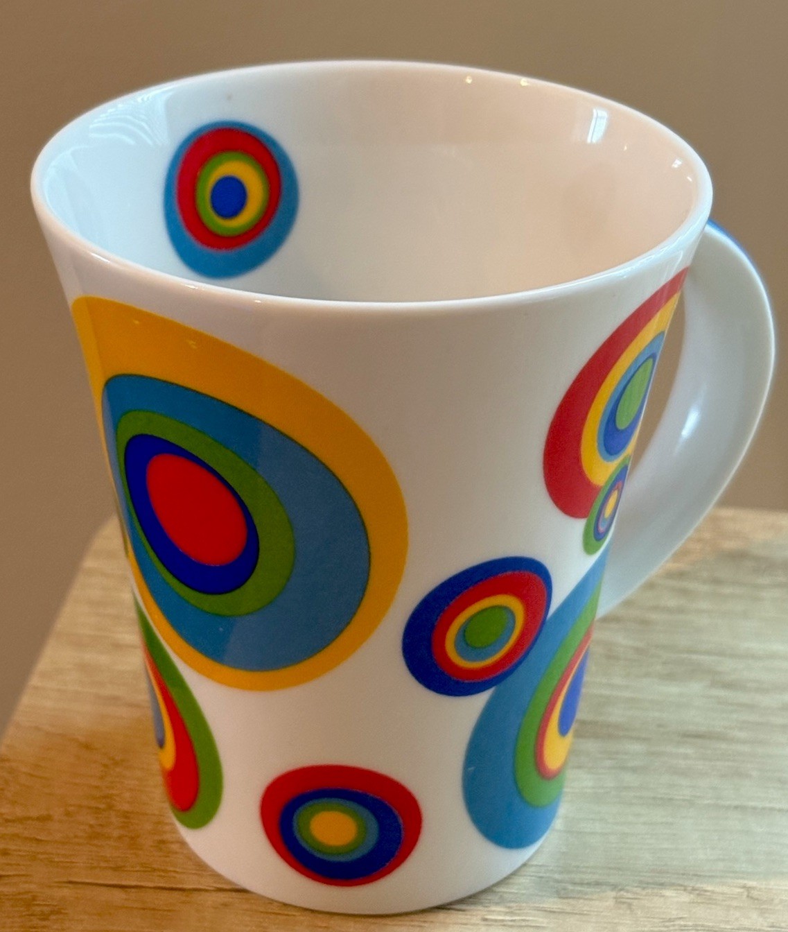 Vintage Churchill China ‘Hot Spots’ Fine Porcelain Coffee Cup Multicolor Circles