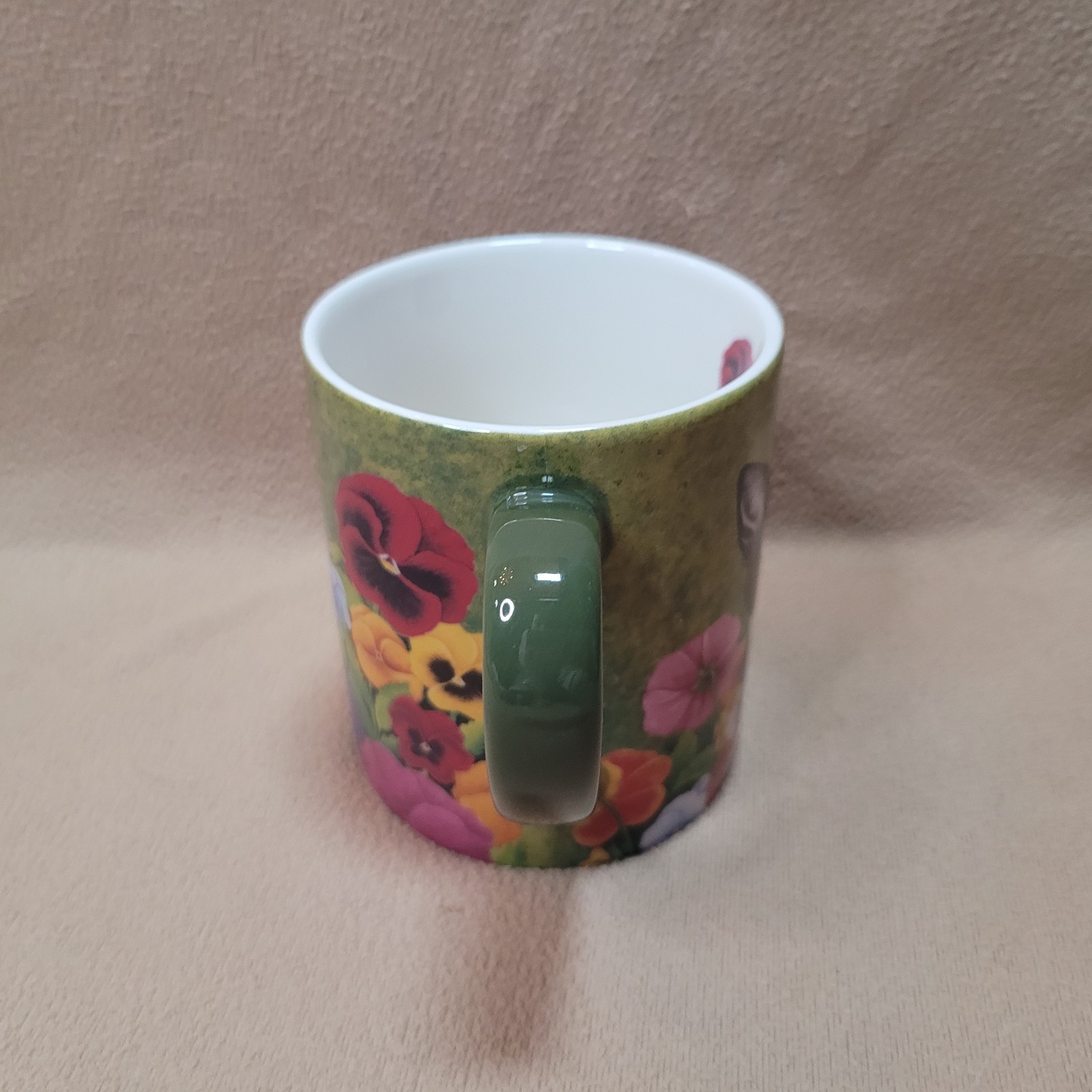 Tuxedo Cat Pansy Flowers Ceramic 14 oz Mug w/ Matching Gift Box Lang 2012