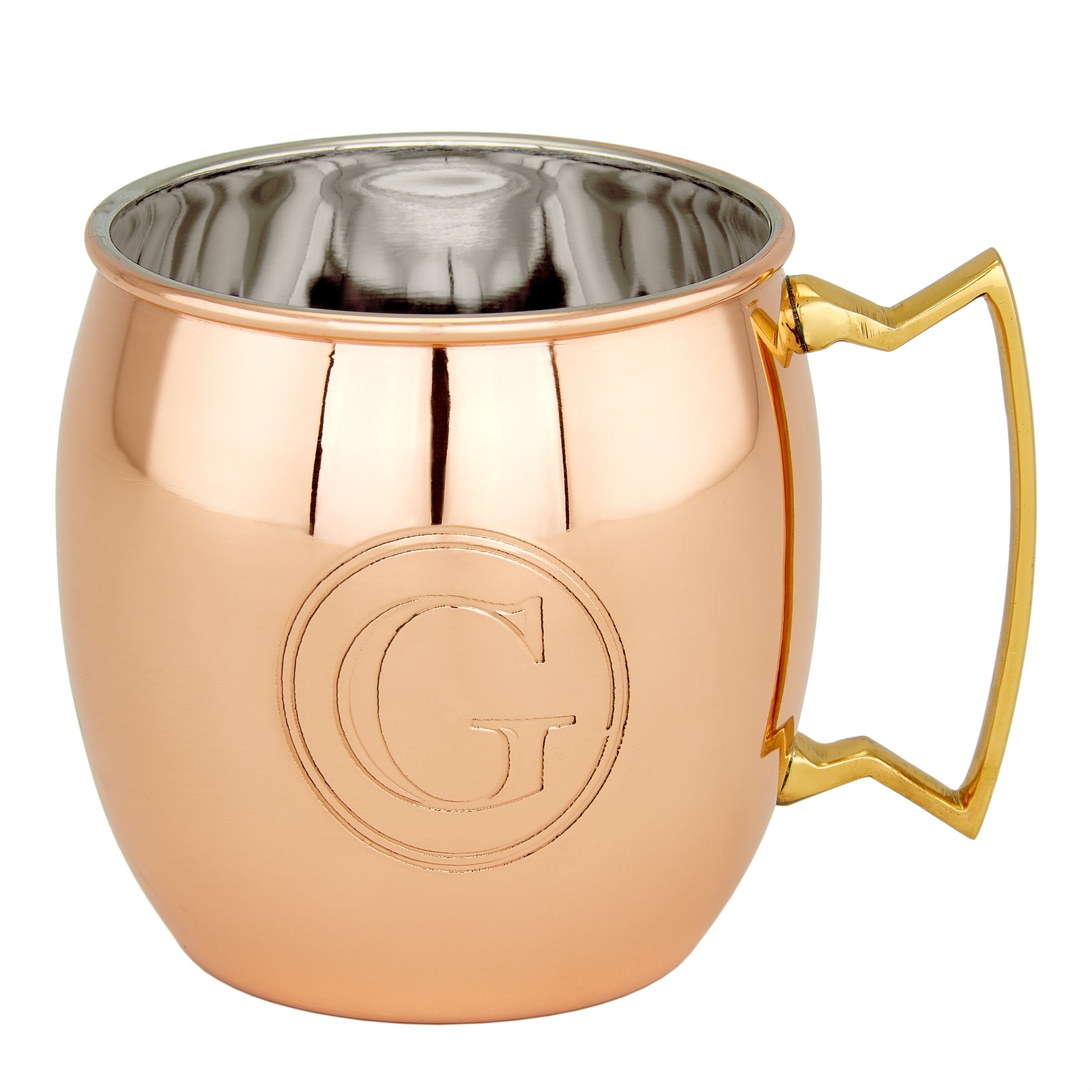 Old Dutch 428MG Solid Copper Moscow Mule Mug, Monogram G, 16 oz, Copper