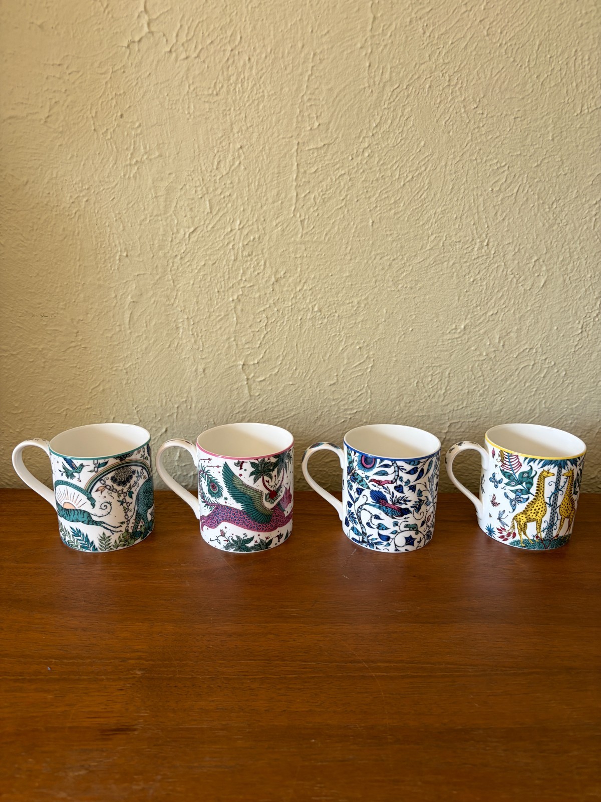 Emma J. Shipley Explorer 4 Mug Set – made of Fine Bone China – Animal/Nature