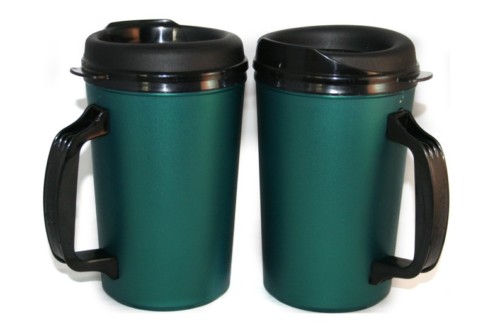 2 Foam Insulated 20 oz. Thermo Serv Travel Coffee Mugs