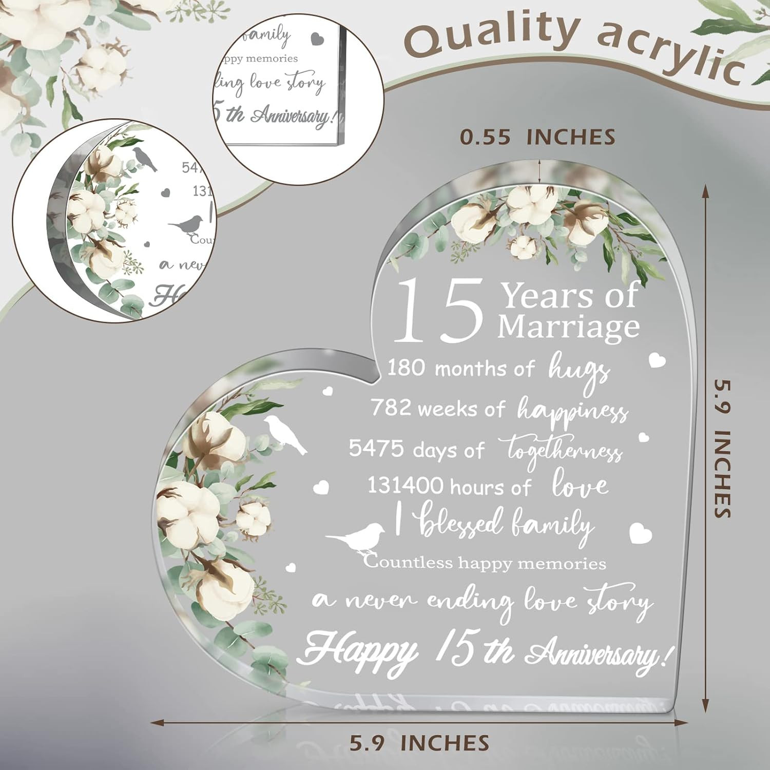 Wedding Gift for Her Years of Marriage Gift Happy Anniversary Present for Woman